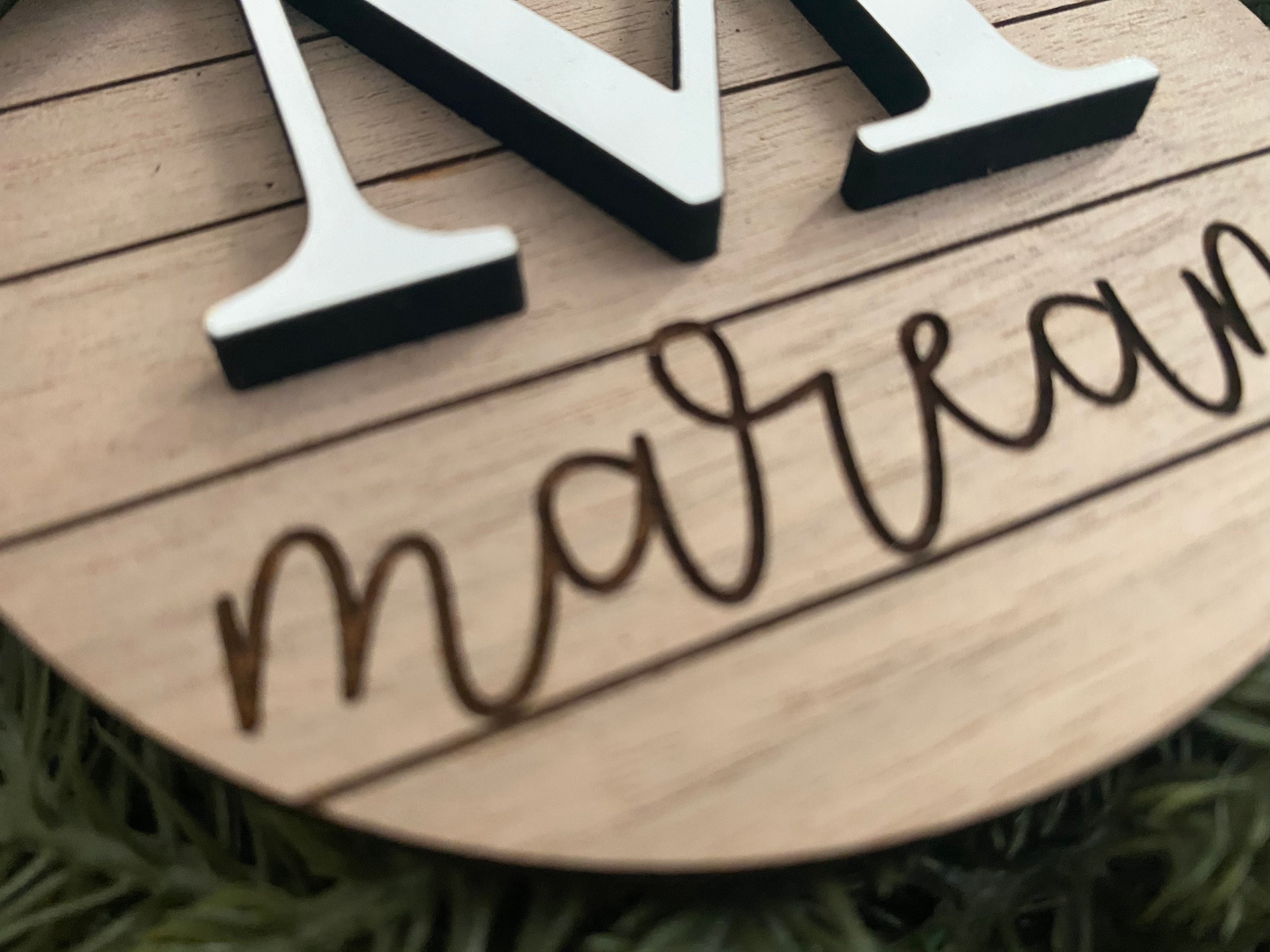 Personalized Family Name Christmas Ornament: Shiplap Farmhouse Decor