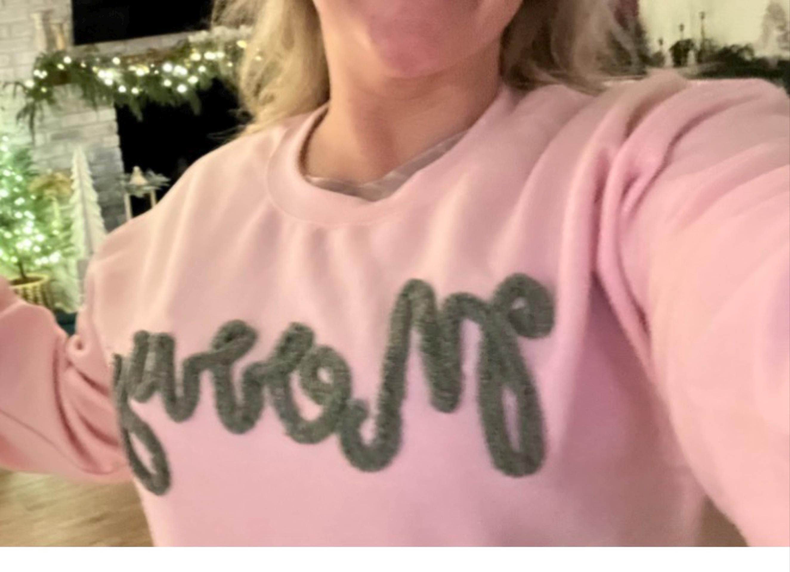 Merry Christmas Shirts, Chenille Letter Sweatshirt Cute Holiday Sweater for women, Fuzzy Letters Puffy Letters Winter Crewneck