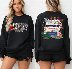 Merry Christmas 90s Movie Sweatshirt: Retro Holiday Pullover, Funny Festive Crewneck, Cozy Winter Top