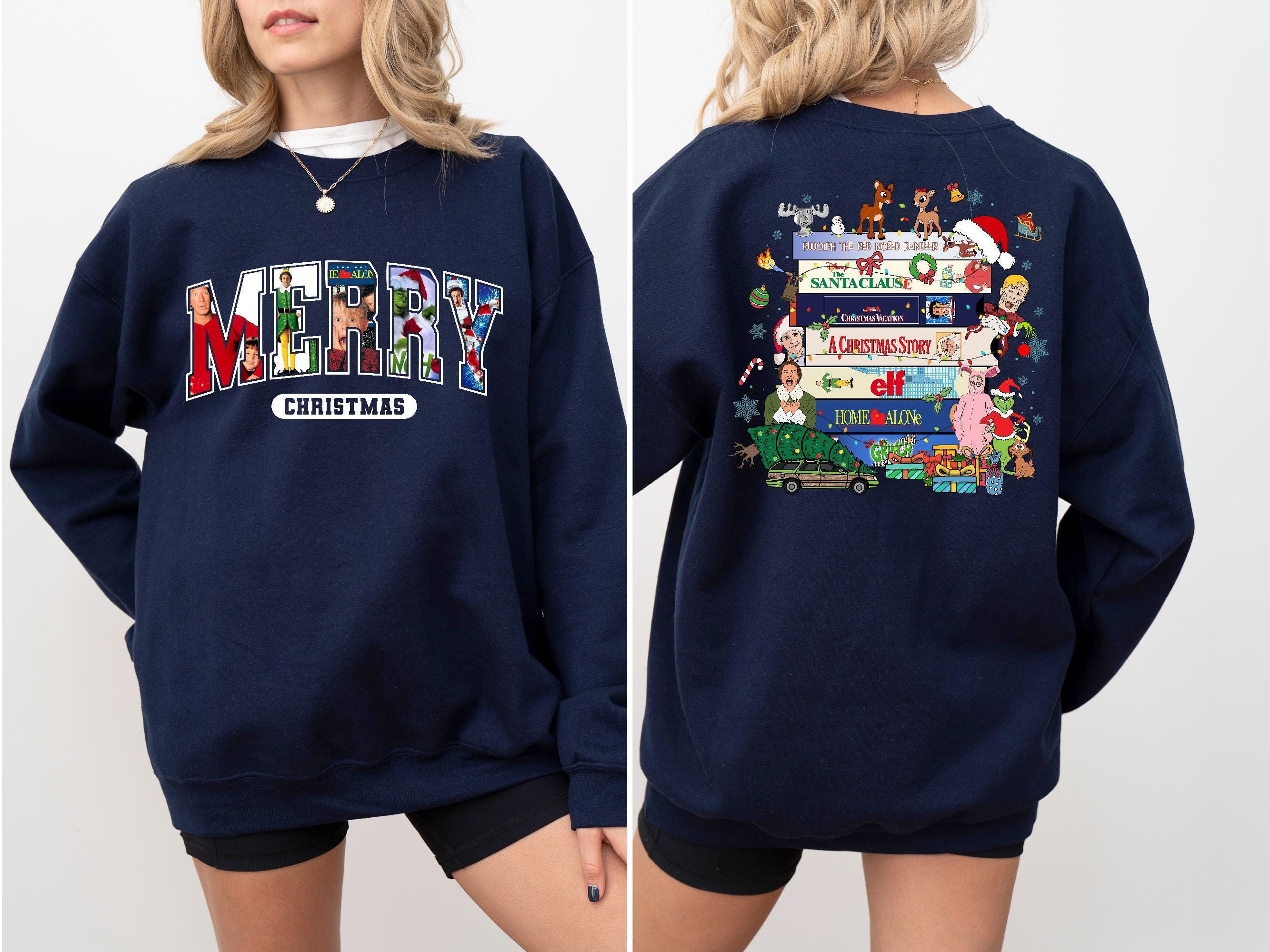 Merry Christmas 90s Movie Sweatshirt: Retro Holiday Pullover, Funny Festive Crewneck, Cozy Winter Top