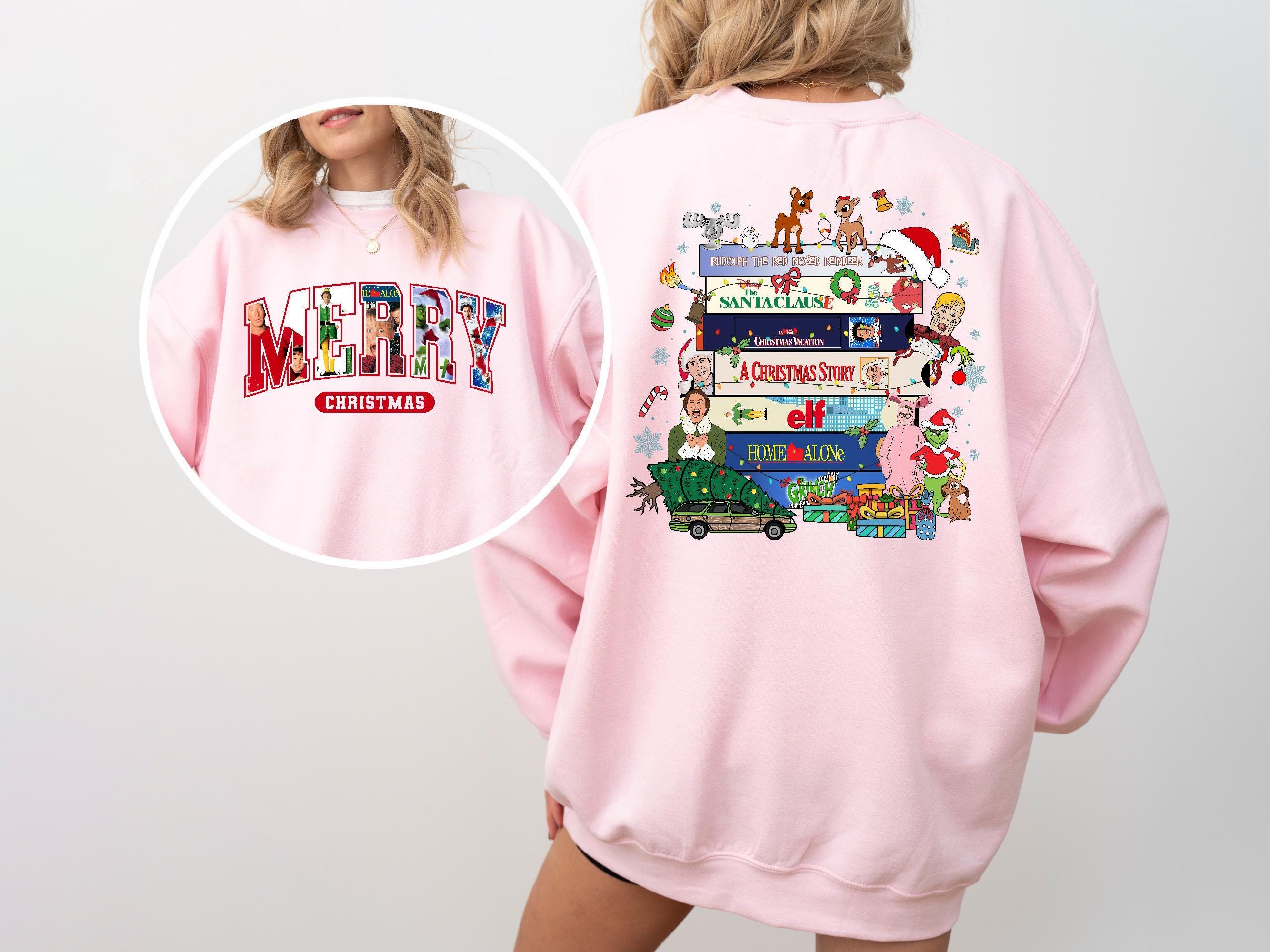 Merry Christmas 90s Movie Sweatshirt: Retro Holiday Pullover, Funny Festive Crewneck, Cozy Winter Top