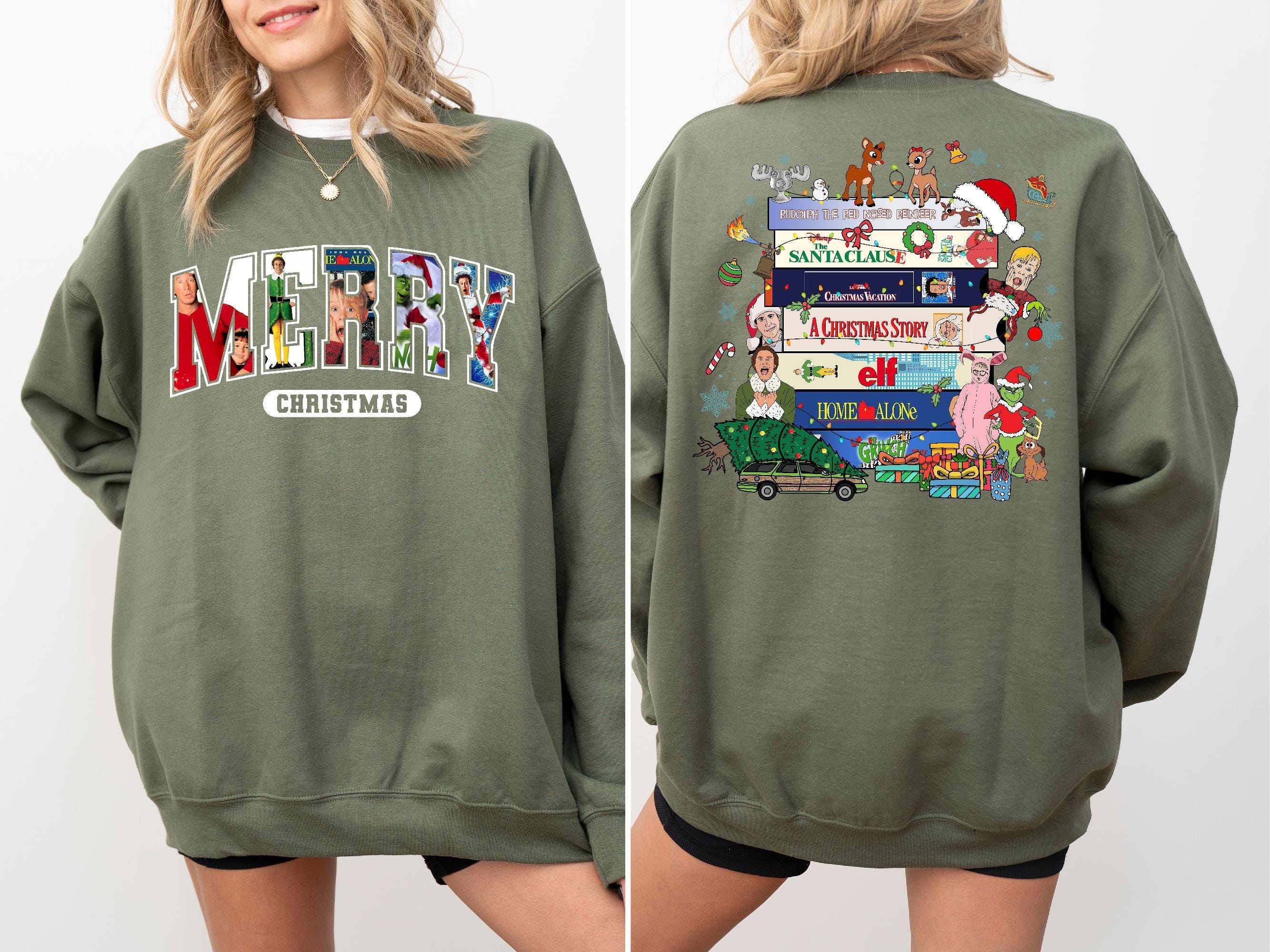Merry Christmas 90s Movie Sweatshirt: Retro Holiday Pullover, Funny Festive Crewneck, Cozy Winter Top