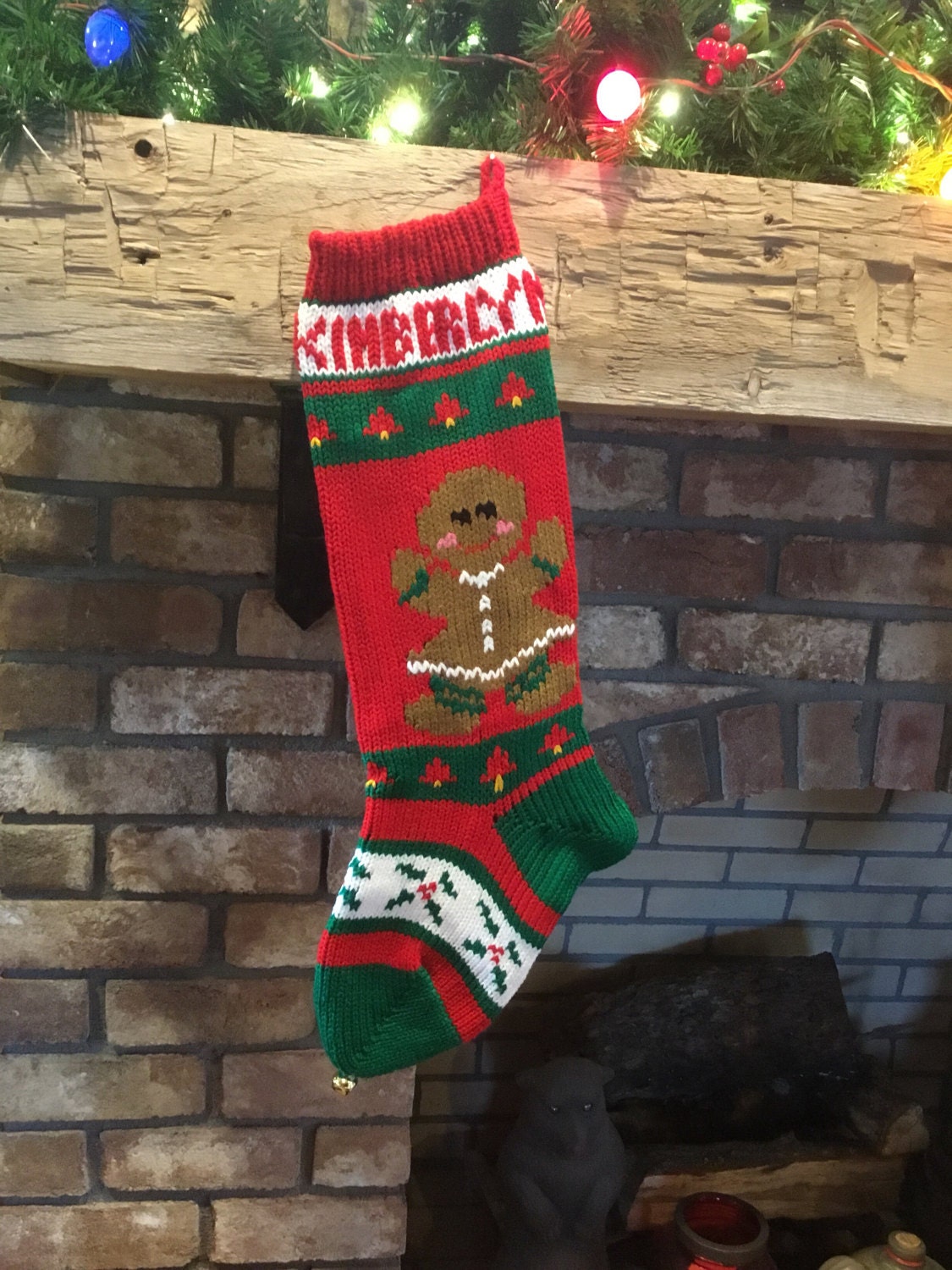 Hand Knit CHRISTMAS Stocking Snowman Moose Gingerbread Girl soldier