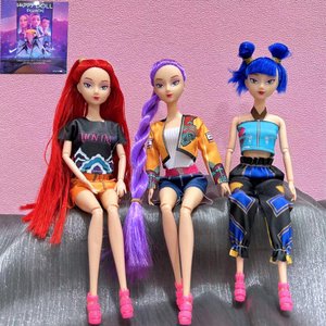 Children's Pop D*m*n H*nter 3D Action Doll Set-R*mi/Z*ey/M*ra|30 cm Anime,3D H*nt*ix Barbie Doll,Inspired Collectible Doll for Fans