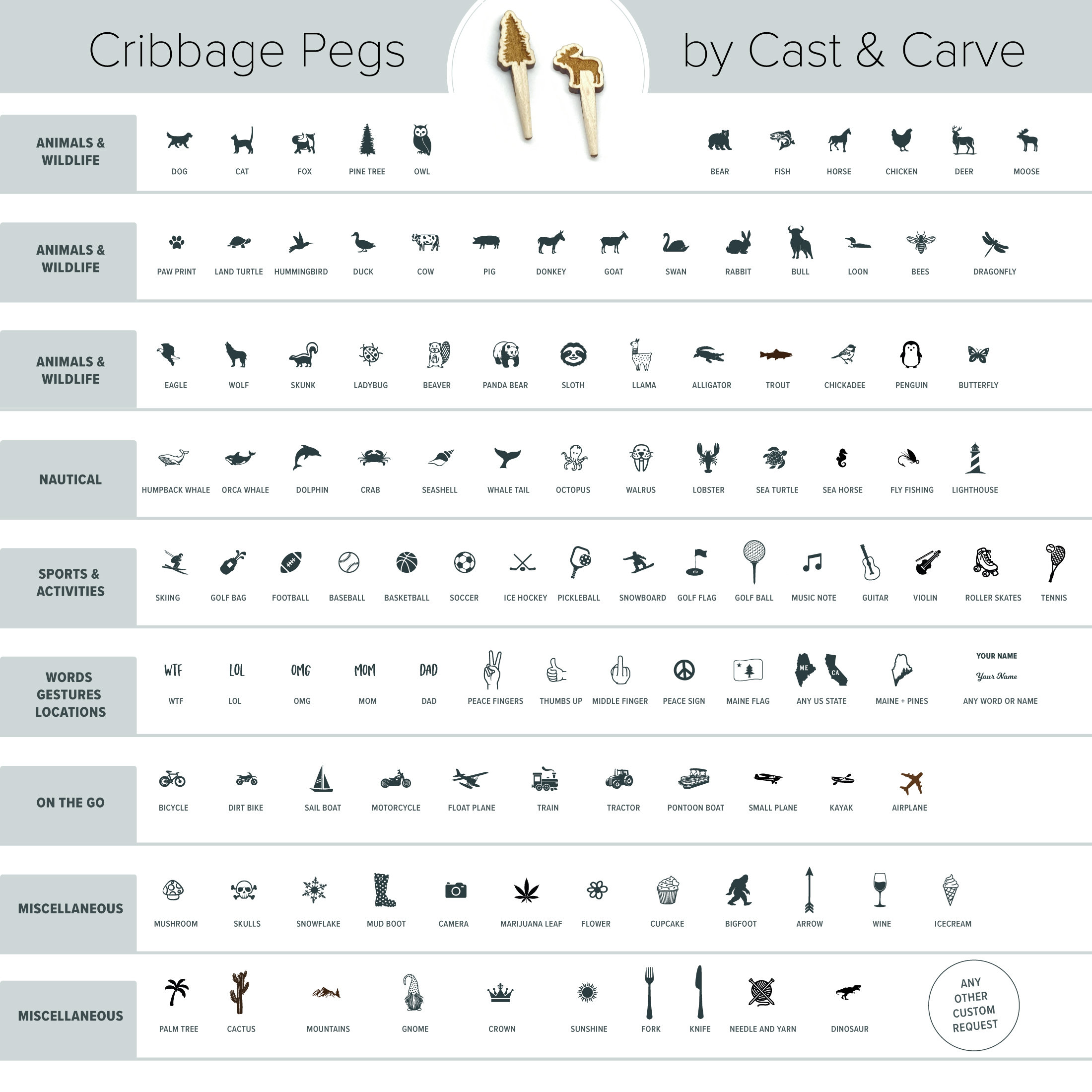 Custom Travel Cribbage Board & Personalized Pegs, 2 Player, Any Design Cribbage Game, Pocket Folding Leather and Wood