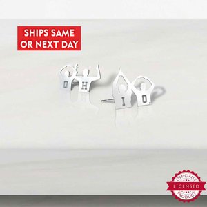 Ohio State Earrings - Pair of Separated Ohio State University Silhouette Earrings
