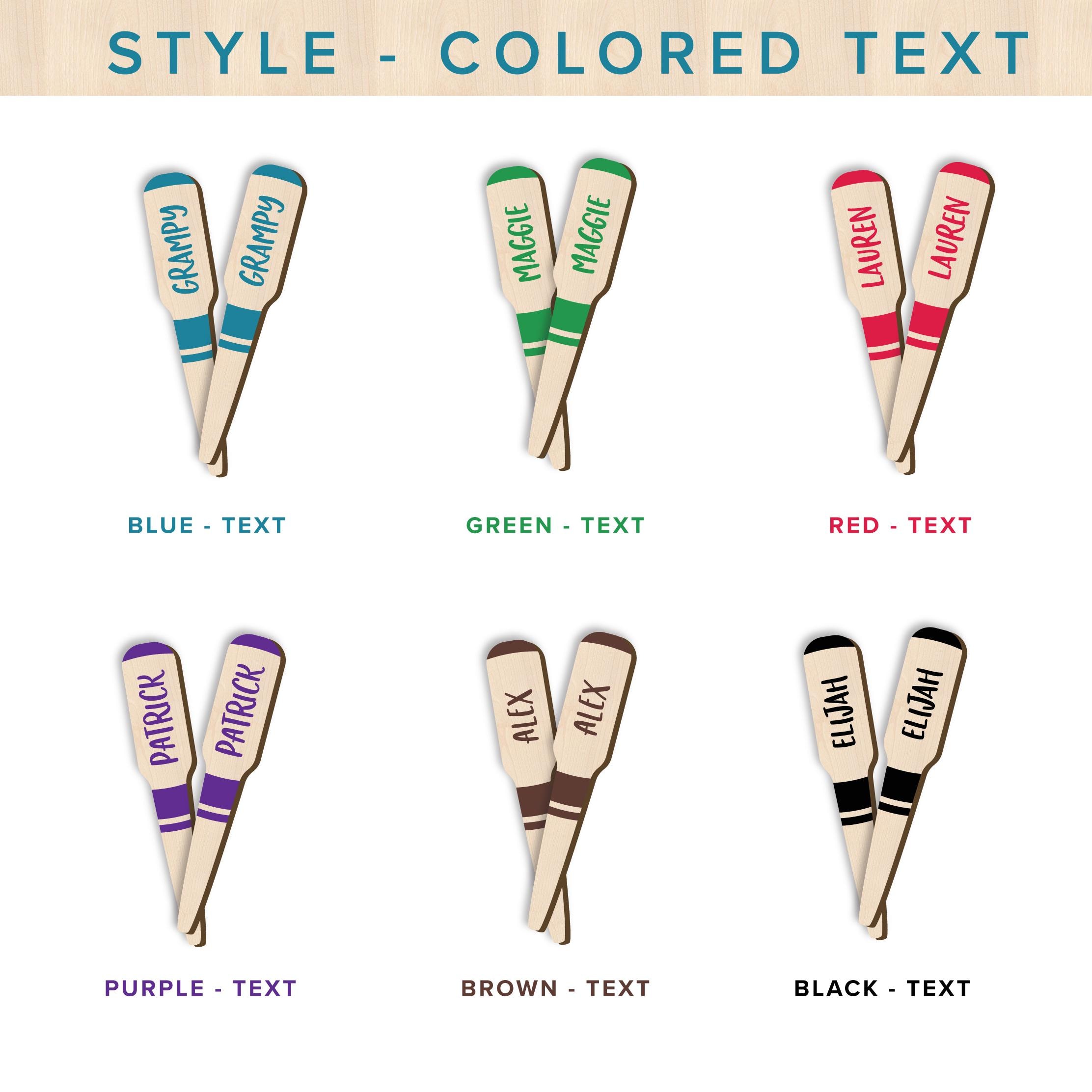 Colorful Text - Personalized Wooden Cribbage Pegs - Names on Both Sides of Pegs
