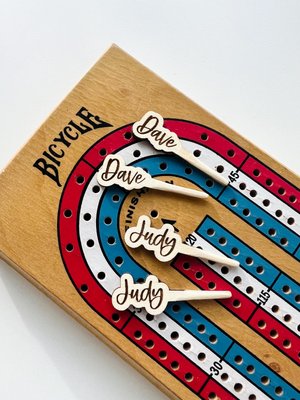 Custom Engraved Name Crib Pegs, Cribbage Pegs Game Pieces, Stocking Stuffer Game, Christmas Gift Idea, Family Game Night, Custom Crib Board