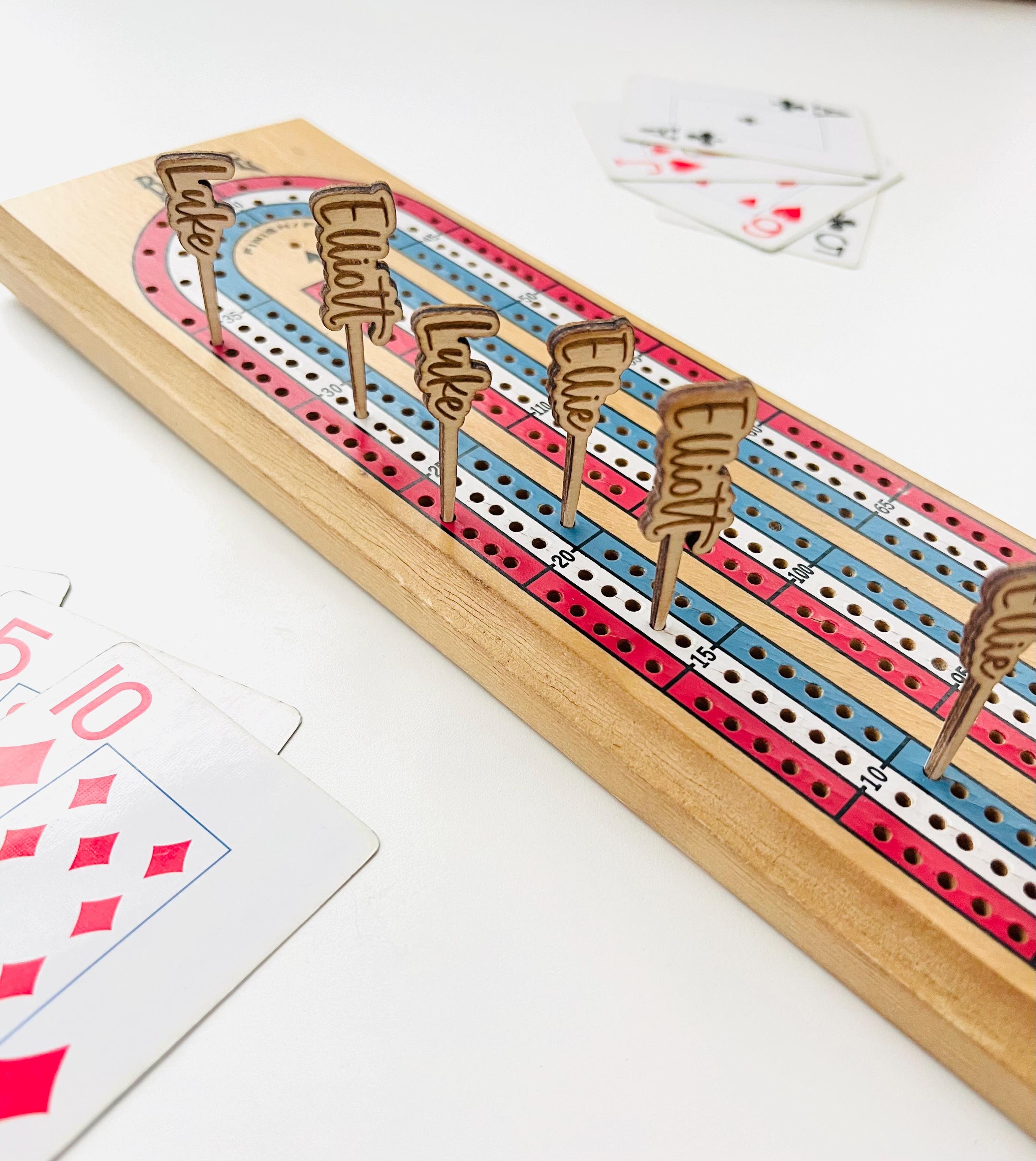 Custom Engraved Name Crib Pegs, Cribbage Pegs Game Pieces, Stocking Stuffer Game, Christmas Gift Idea, Family Game Night, Custom Crib Board