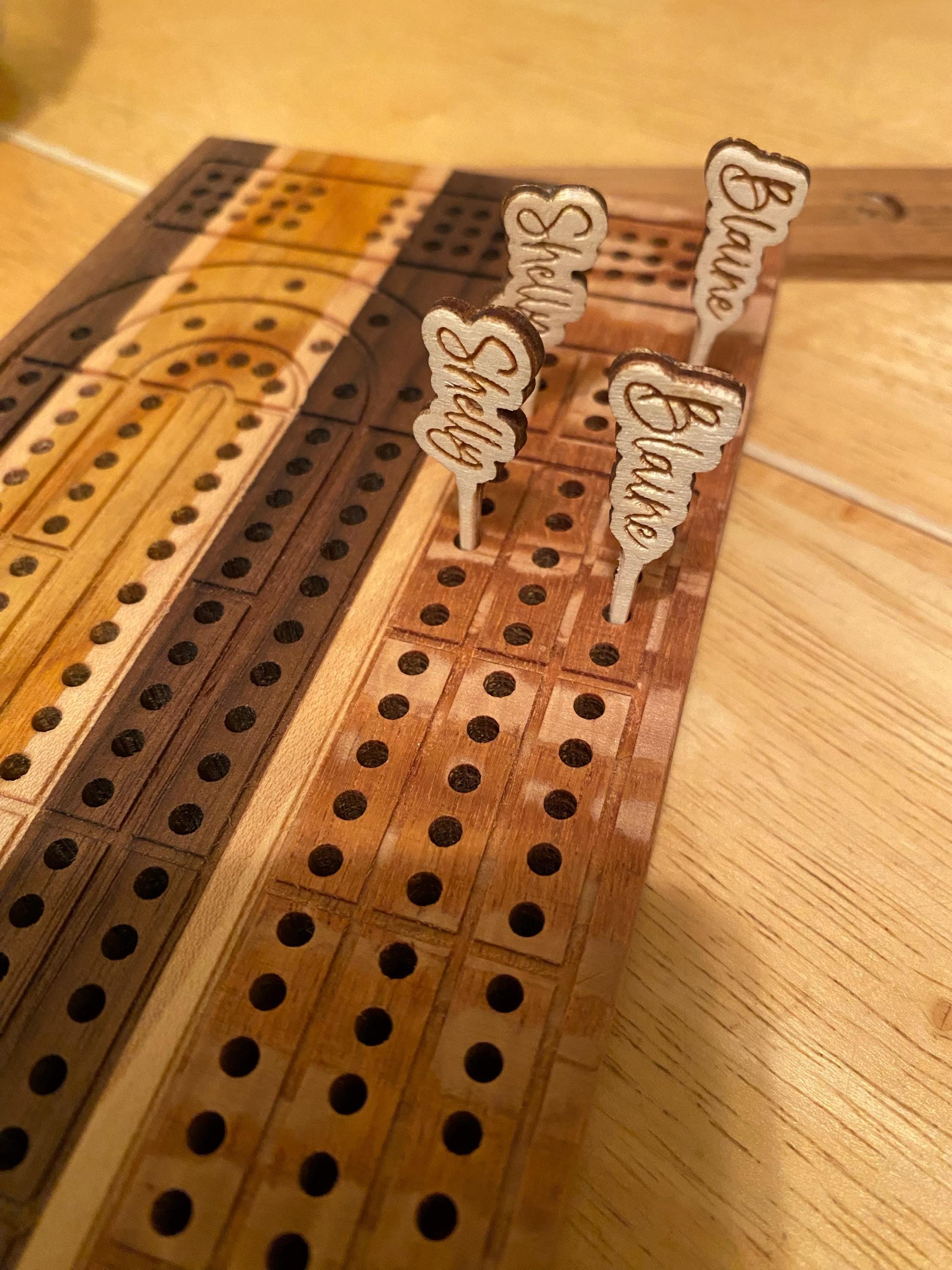 Custom Engraved Name Crib Pegs, Cribbage Pegs Game Pieces, Stocking Stuffer Game, Christmas Gift Idea, Family Game Night, Custom Crib Board