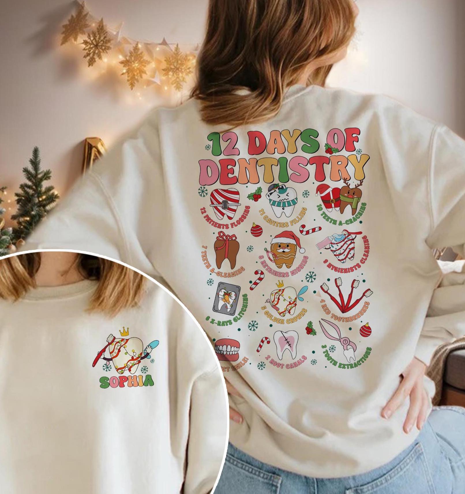 Custom Dental Christmas Shirt, Chrístmas Dentist Shirt, Dentistry Shirt,Dental Assistant Tshirt, Dental Hygienist, Christmas Tooth Shirt