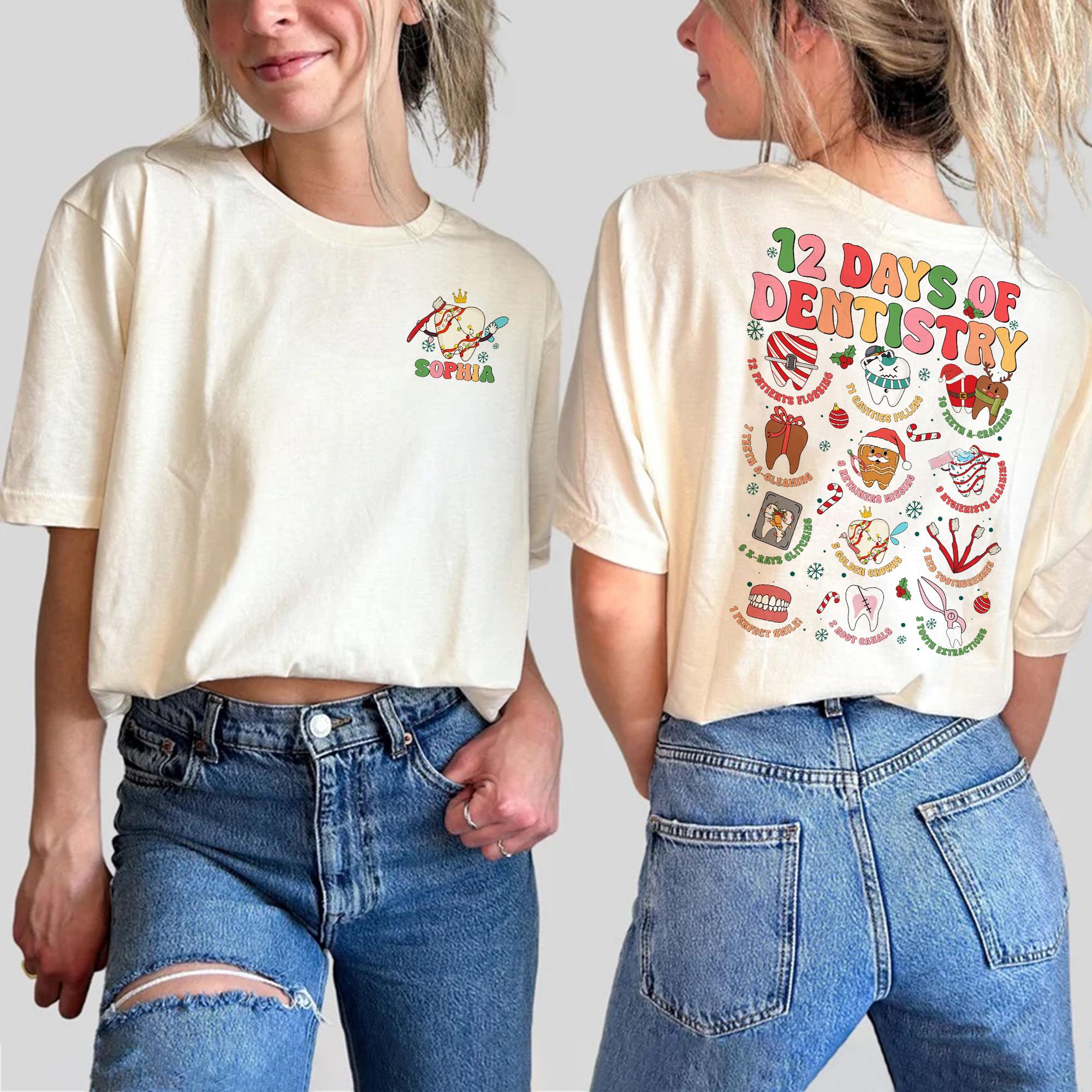 Custom Dental Christmas Shirt, Chrístmas Dentist Shirt, Dentistry Shirt,Dental Assistant Tshirt, Dental Hygienist, Christmas Tooth Shirt