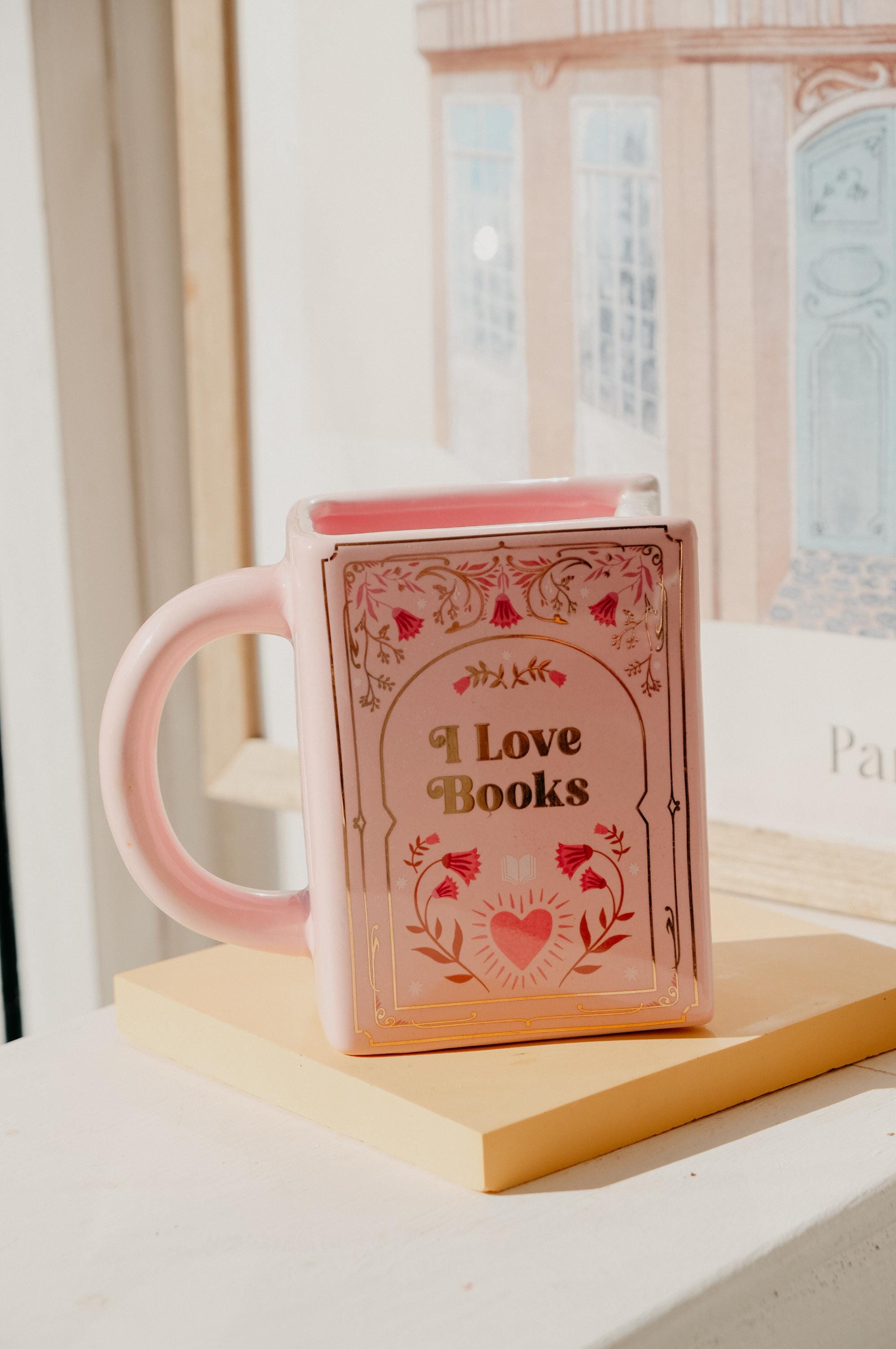 Book Shaped Mug | Myths, Fairytales and Legends Pink | Bookish Home Decor Gift | Literary Girl Gift
