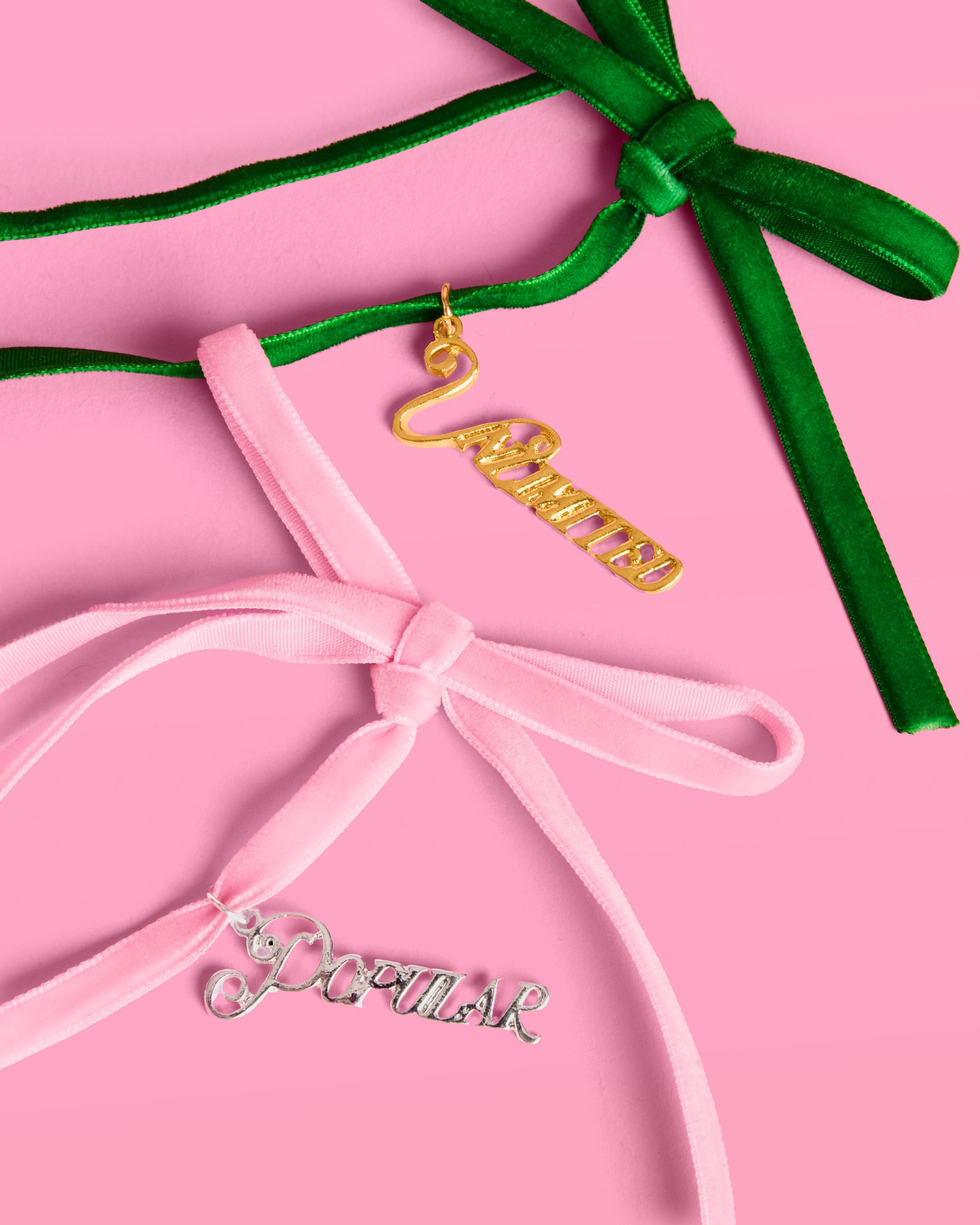 xo, Fetti Pink + Green Witch Ornament Set of 2  Christmas Tree Decorations Movie Holiday Party Cute Gift, Stocking Stuffer, Sparkle Shadow