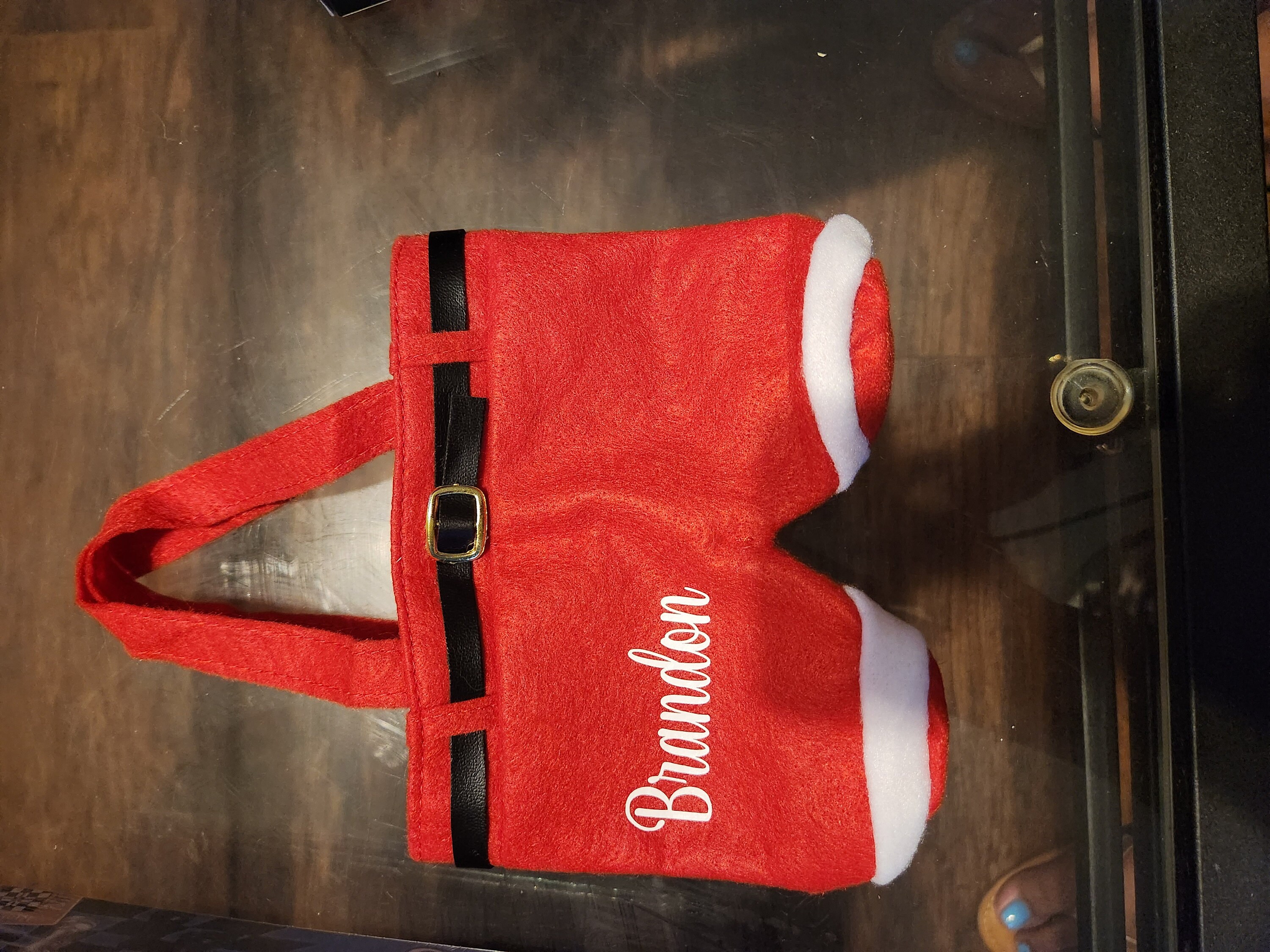 personalized Santa pants Christmas gift bag, custom Christmas Candy bag, Santa pants goodie bag, Santa pants stocking