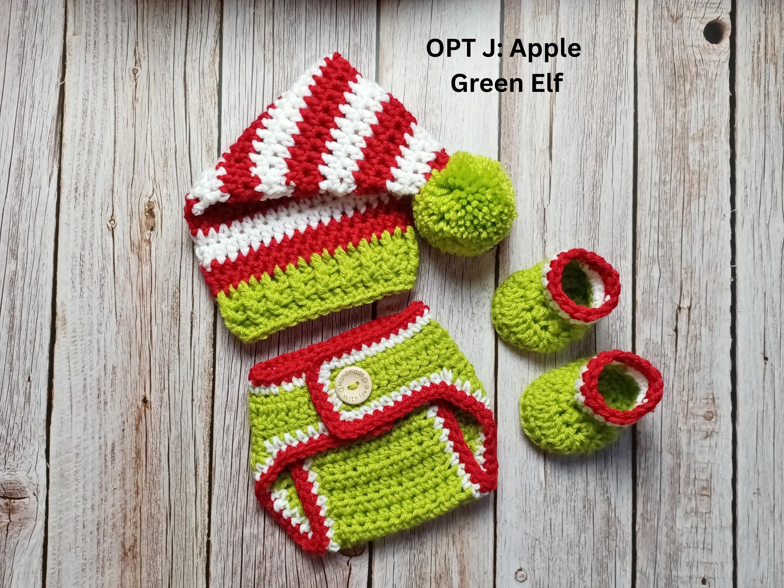 Baby Santa Outfit - Crochet Santa Hat and Diaper Cover - Baby Santa Set - Crochet Santa Outfit- First Christmas Outfit - Newborn Santa Set