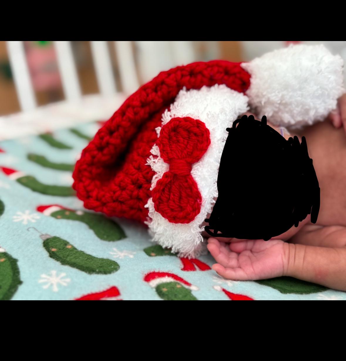 Baby Santa Outfit - Crochet Santa Hat and Diaper Cover - Baby Santa Set - Crochet Santa Outfit- First Christmas Outfit - Newborn Santa Set