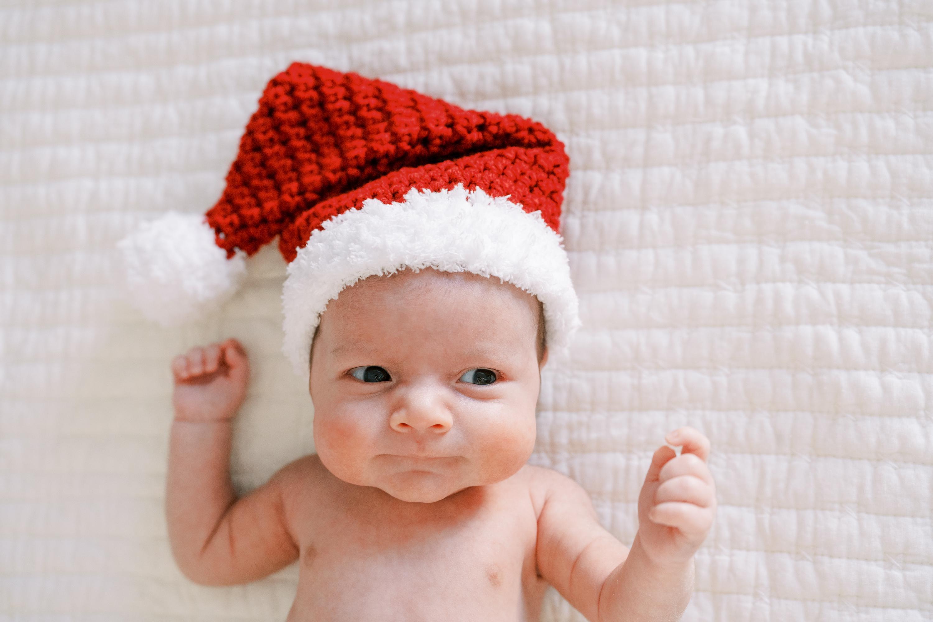 Baby Santa Outfit - Crochet Santa Hat and Diaper Cover - Baby Santa Set - Crochet Santa Outfit- First Christmas Outfit - Newborn Santa Set