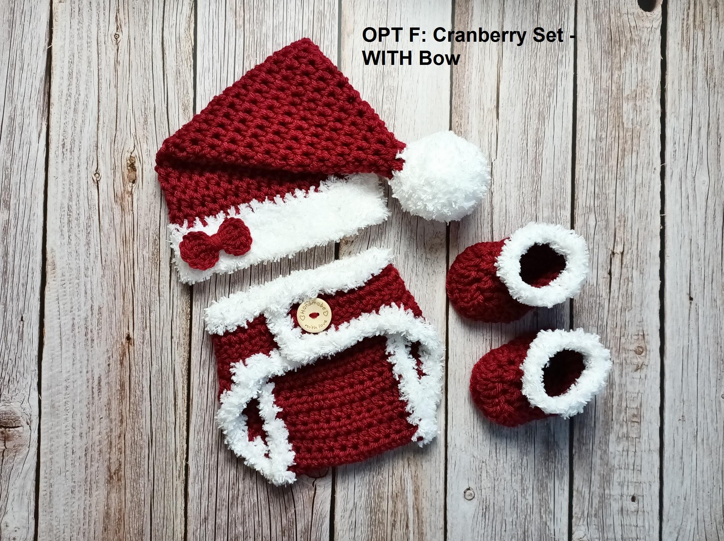Baby Santa Outfit - Crochet Santa Hat and Diaper Cover - Baby Santa Set - Crochet Santa Outfit- First Christmas Outfit - Newborn Santa Set