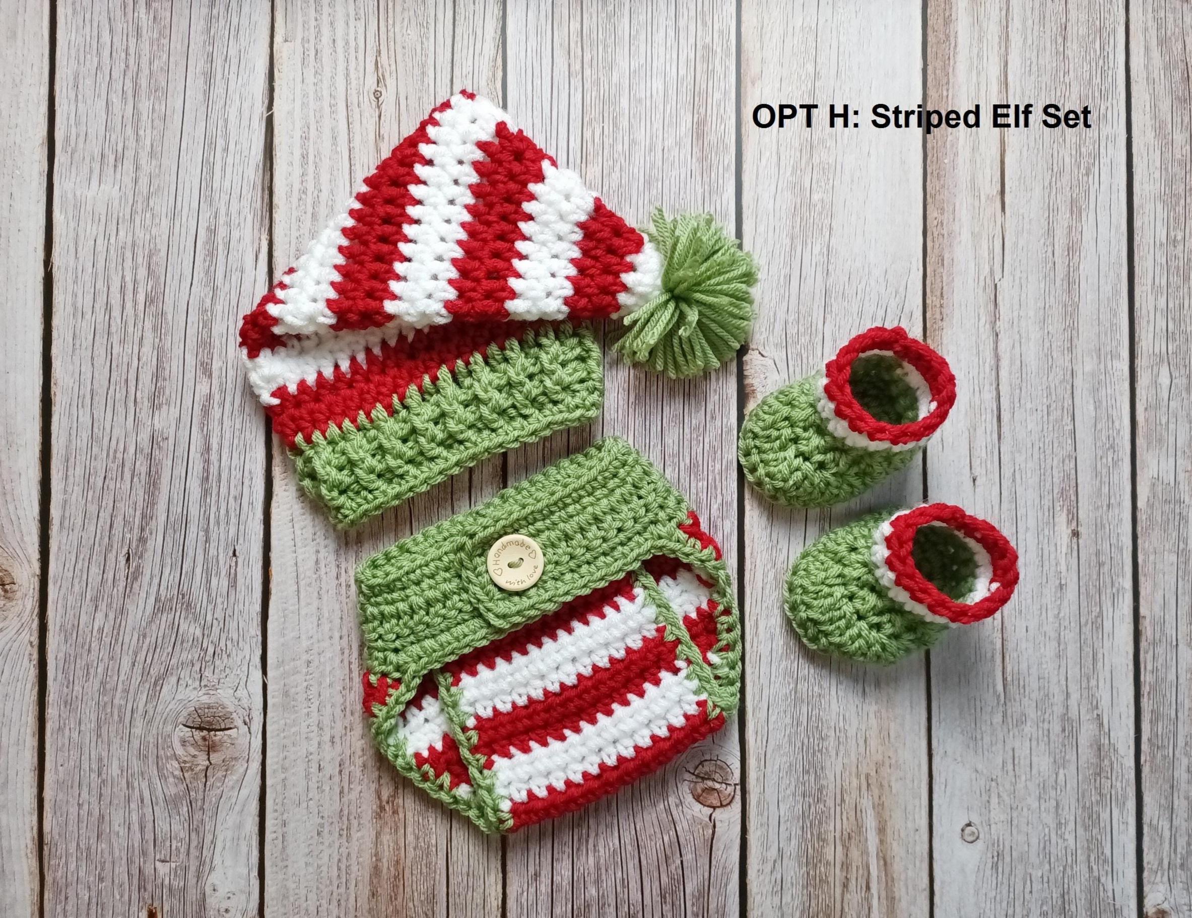 Baby Santa Outfit - Crochet Santa Hat and Diaper Cover - Baby Santa Set - Crochet Santa Outfit- First Christmas Outfit - Newborn Santa Set