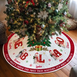 Personalized Christmas Tree Skirt, Custom Name Family Christmas Tree Skirts, House Warming Gift, Christmas Home Decor, Christmas Decorations