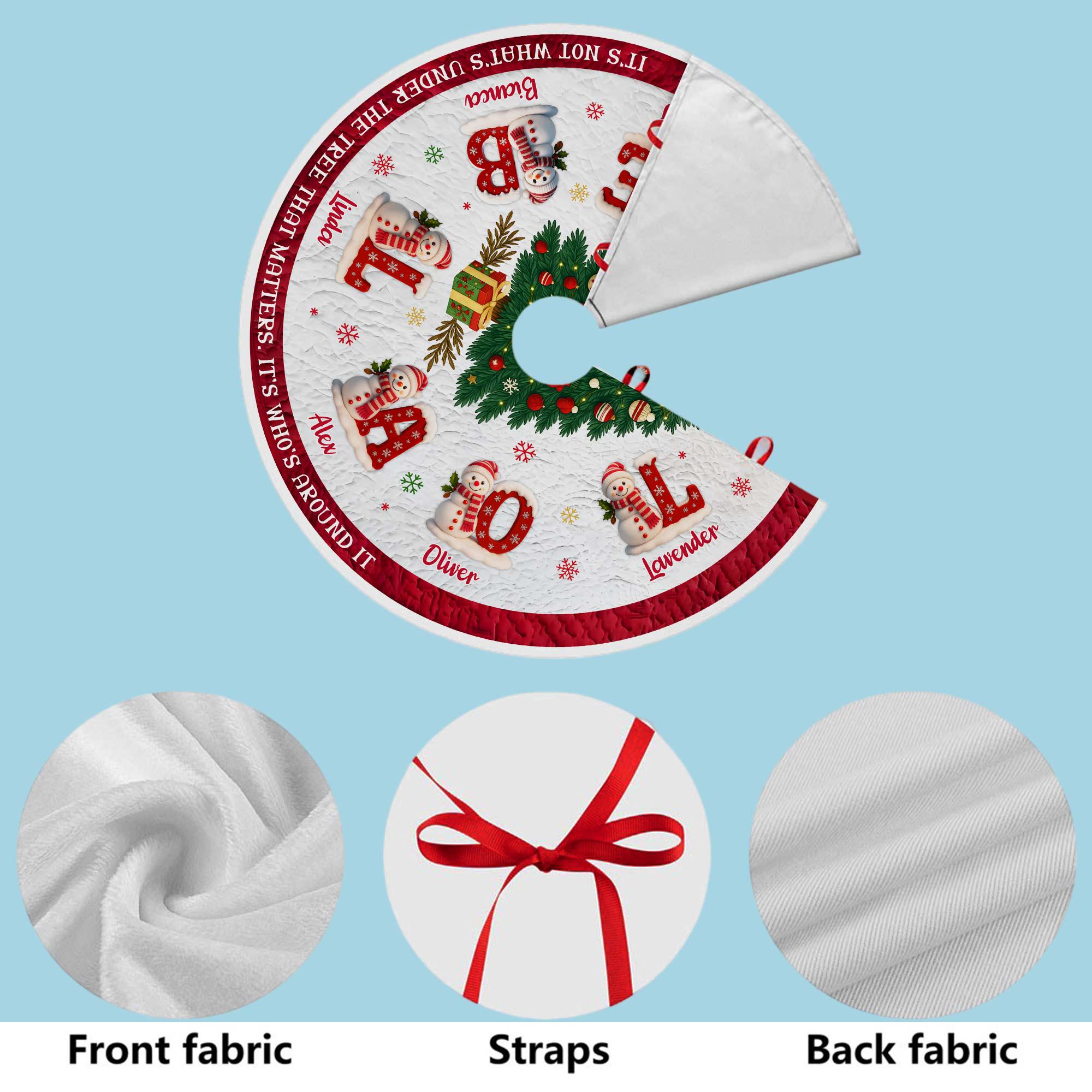 Personalized Christmas Tree Skirt, Custom Name Family Christmas Tree Skirts, House Warming Gift, Christmas Home Decor, Christmas Decorations