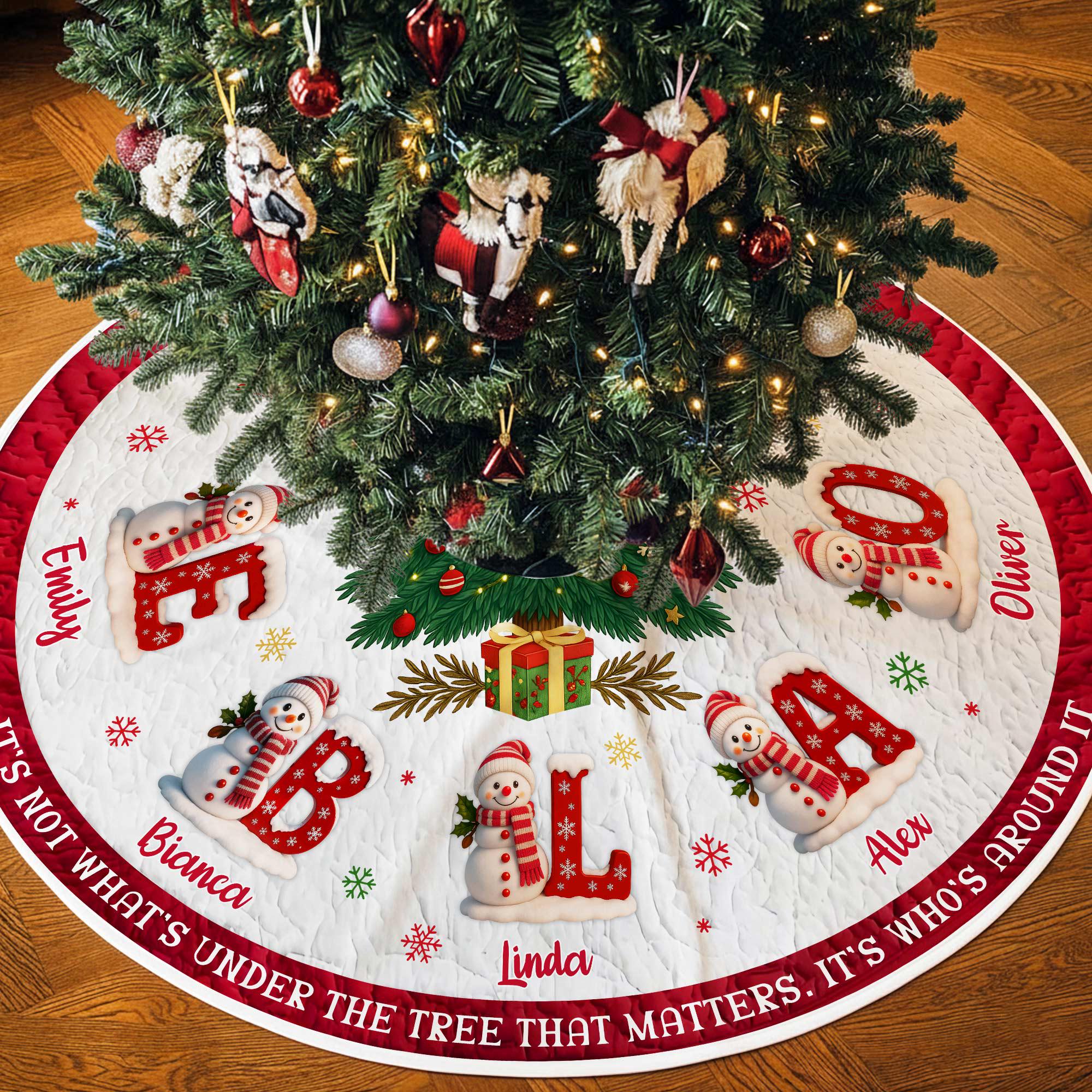 Personalized Christmas Tree Skirt, Custom Name Family Christmas Tree Skirts, House Warming Gift, Christmas Home Decor, Christmas Decorations