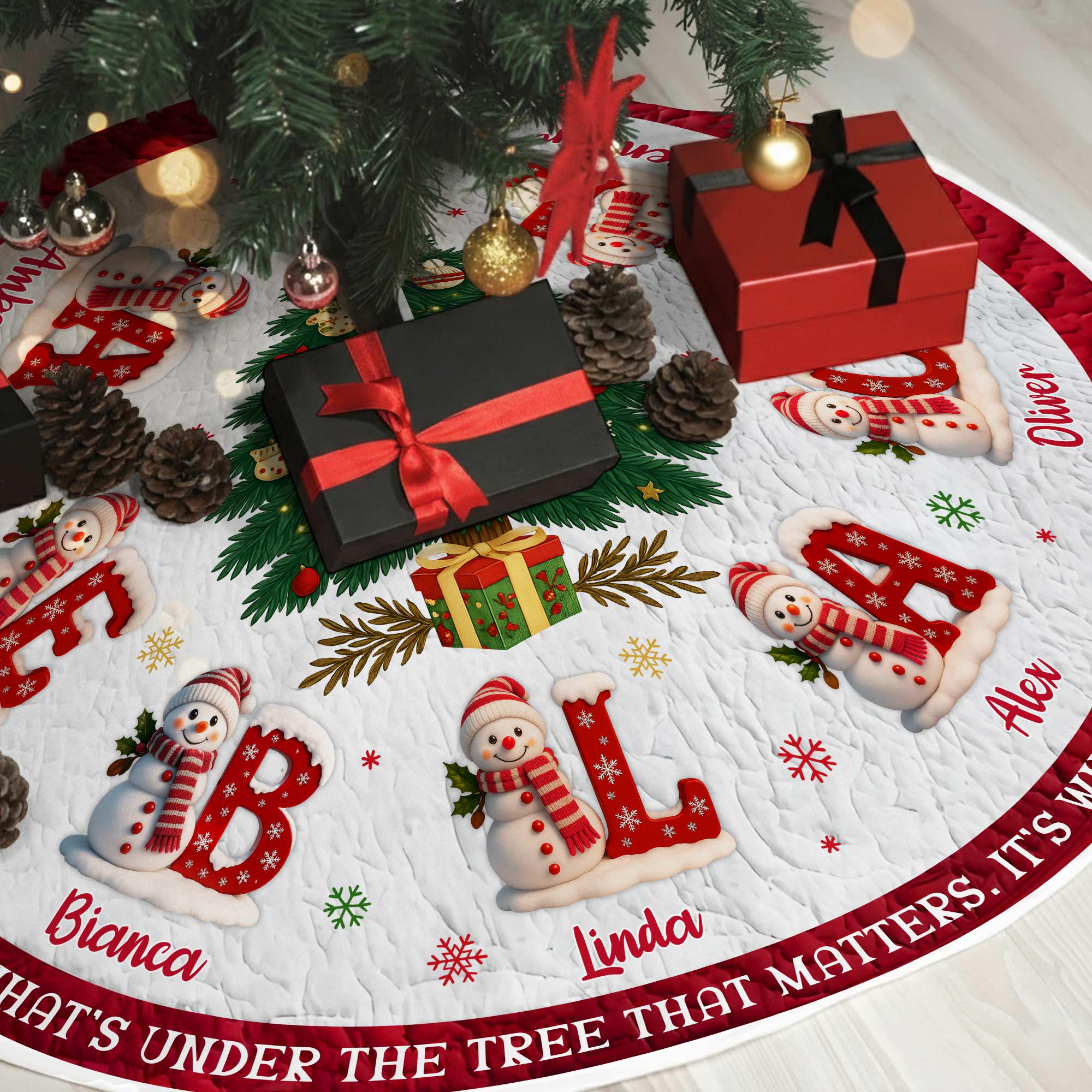 Personalized Christmas Tree Skirt, Custom Name Family Christmas Tree Skirts, House Warming Gift, Christmas Home Decor, Christmas Decorations