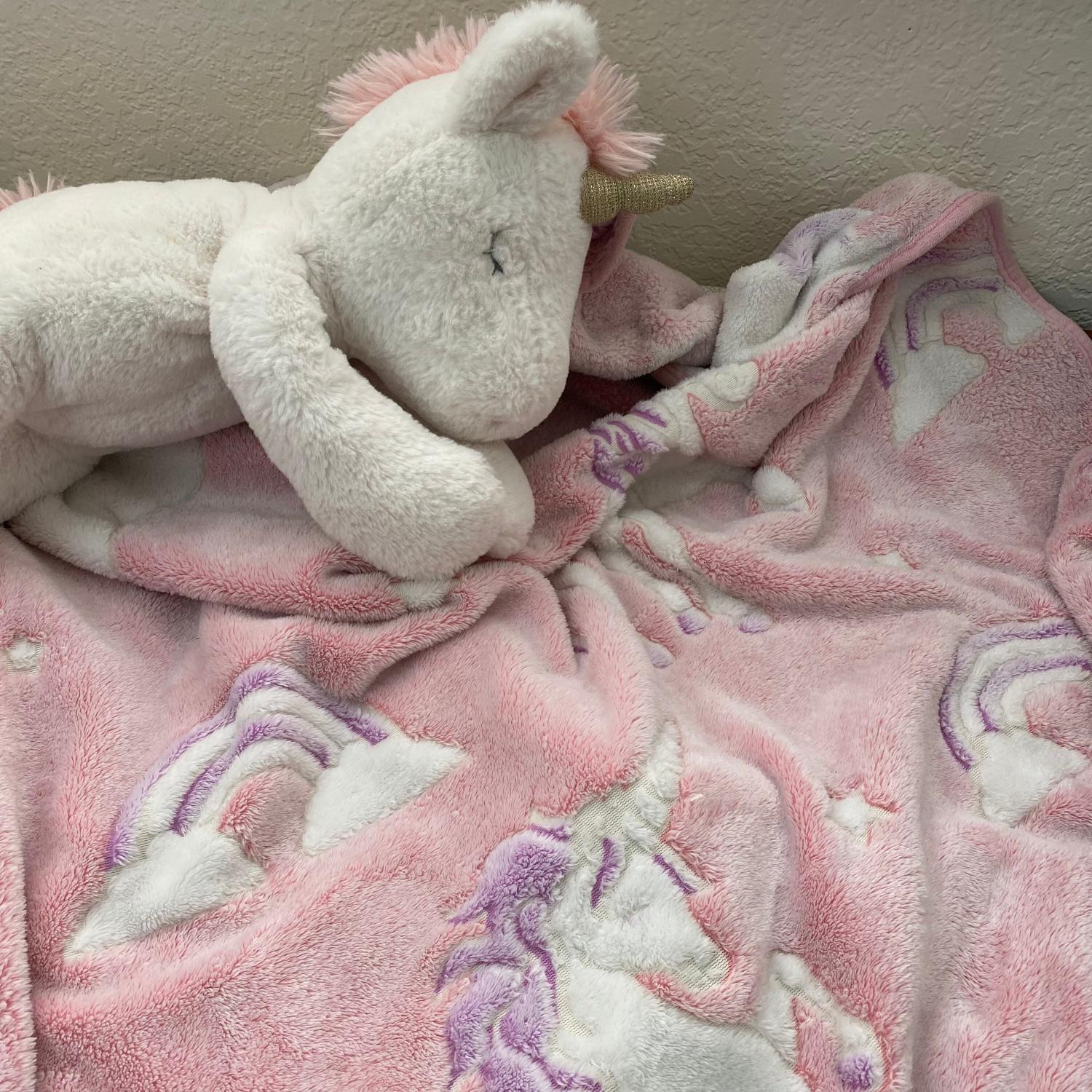 Pink Glow in the Dark Unicorn Blanket