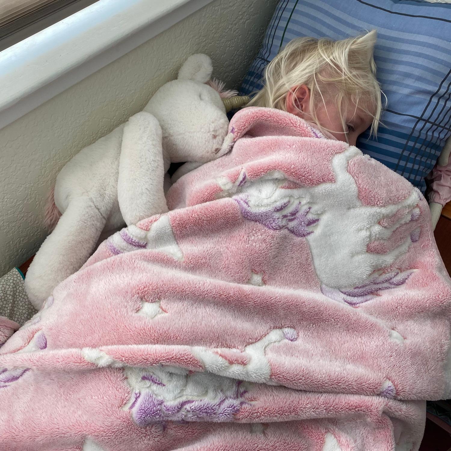 Pink Glow in the Dark Unicorn Blanket