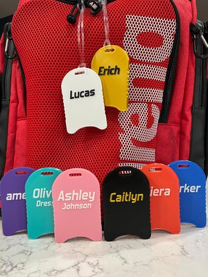 Swimming Personalized Kickboard Custom Bag Tag • Swimmer Swim Bag Tag 3D Printed Kick Board! Team Coach Gift Stocking Stuffer! State Meet!