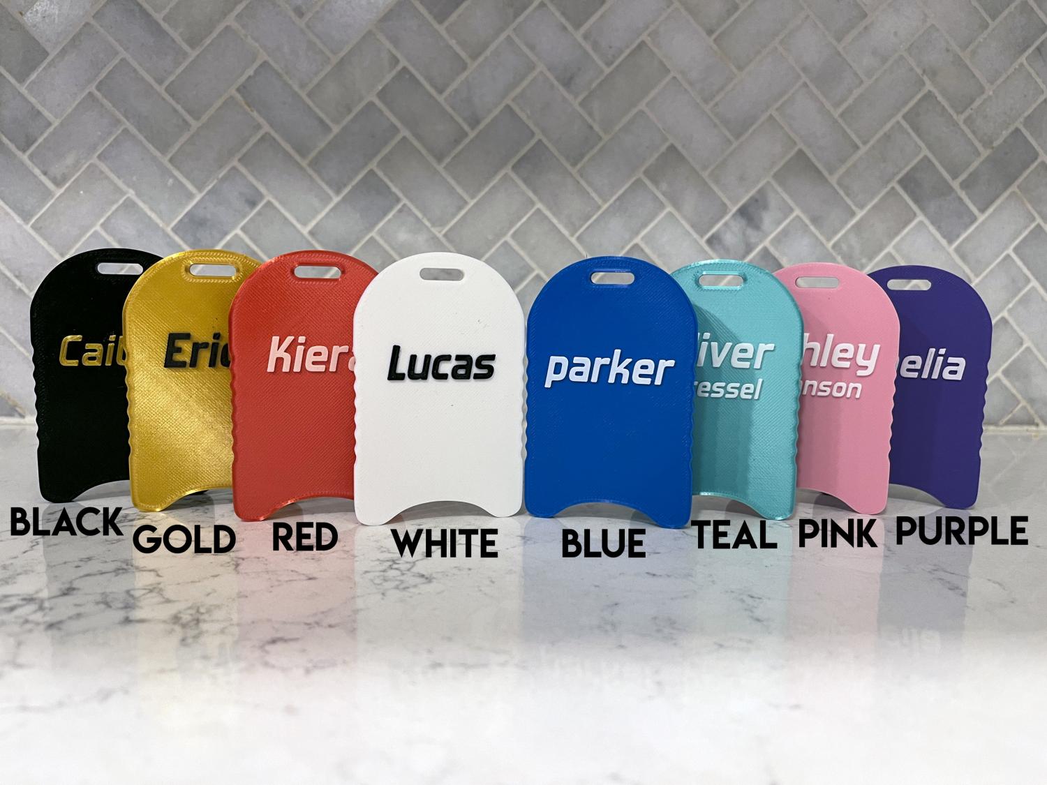 Swimming Personalized Kickboard Custom Bag Tag • Swimmer Swim Bag Tag 3D Printed Kick Board! Team Coach Gift Stocking Stuffer! State Meet!