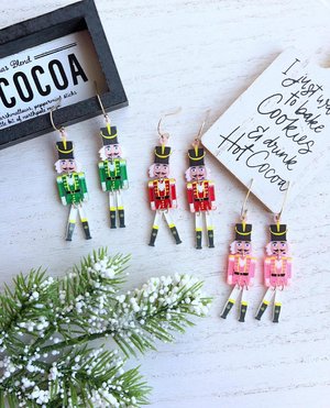 Cute Nutcracker Christmas Earrings | Kawaii Holiday Nutcracker Dangle Earrings | Xmas Gifts | Holiday Earrings Women | Stocking Stuffer