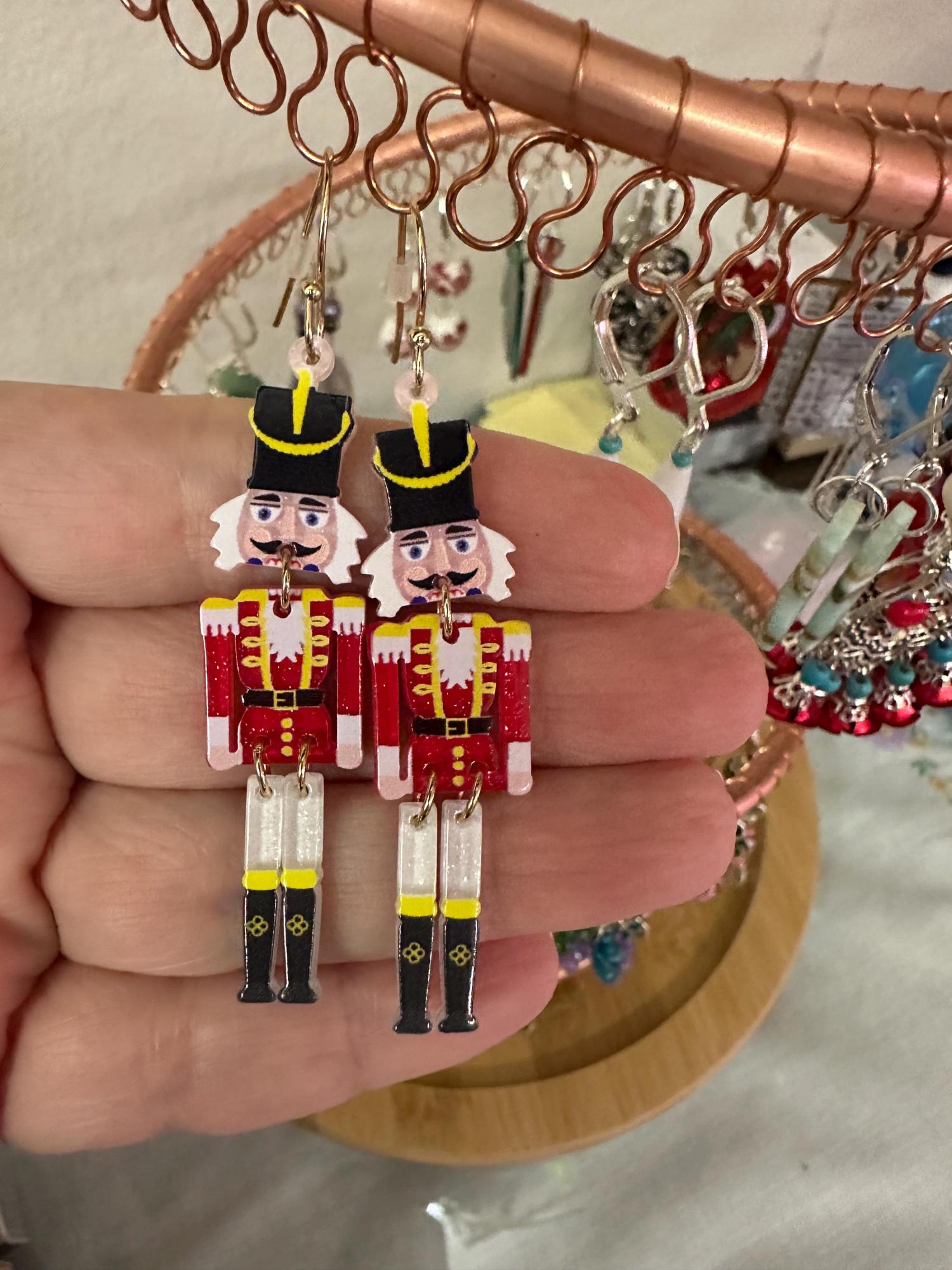 Cute Nutcracker Christmas Earrings | Kawaii Holiday Nutcracker Dangle Earrings | Xmas Gifts | Holiday Earrings Women | Stocking Stuffer