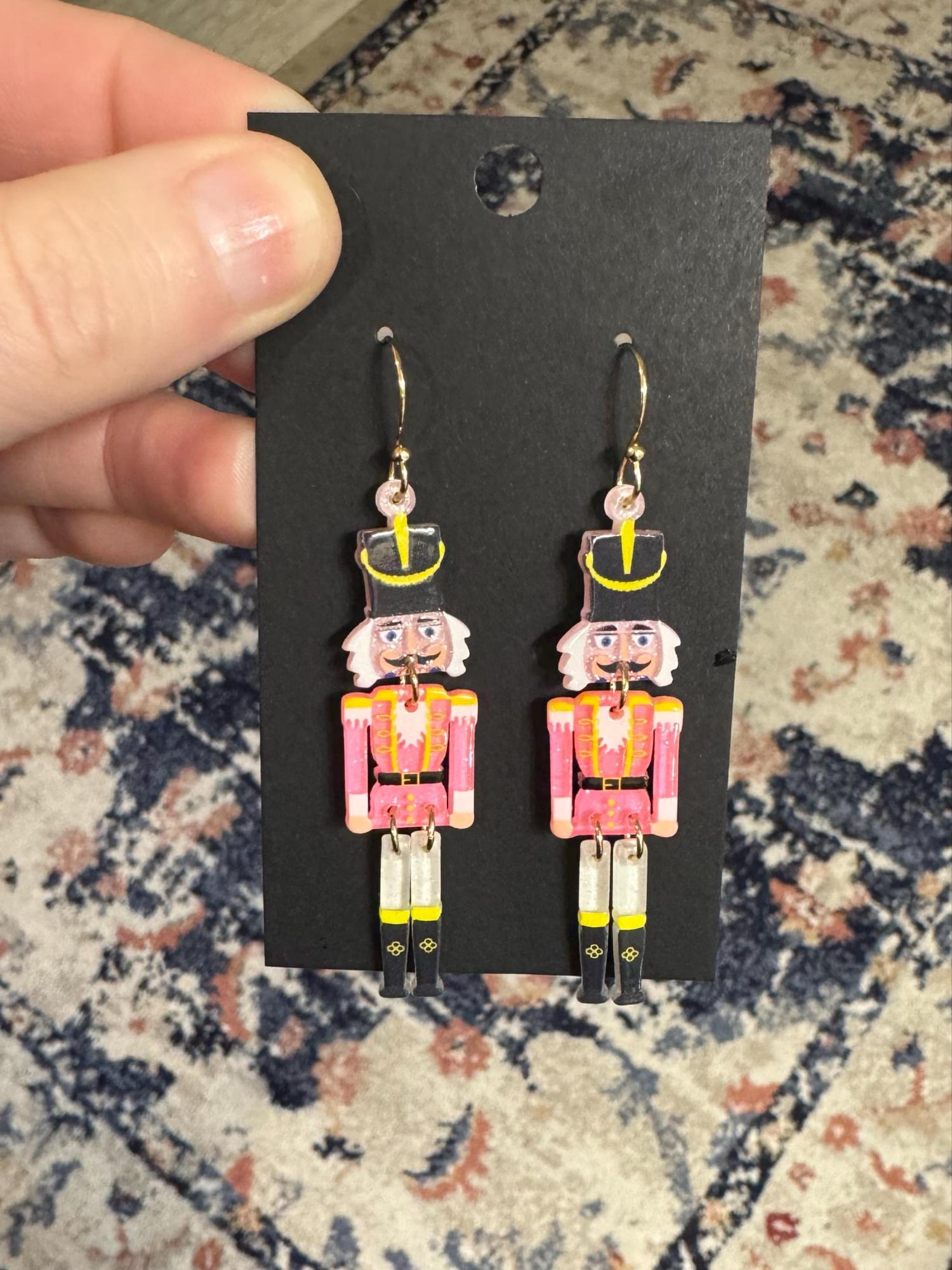 Cute Nutcracker Christmas Earrings | Kawaii Holiday Nutcracker Dangle Earrings | Xmas Gifts | Holiday Earrings Women | Stocking Stuffer