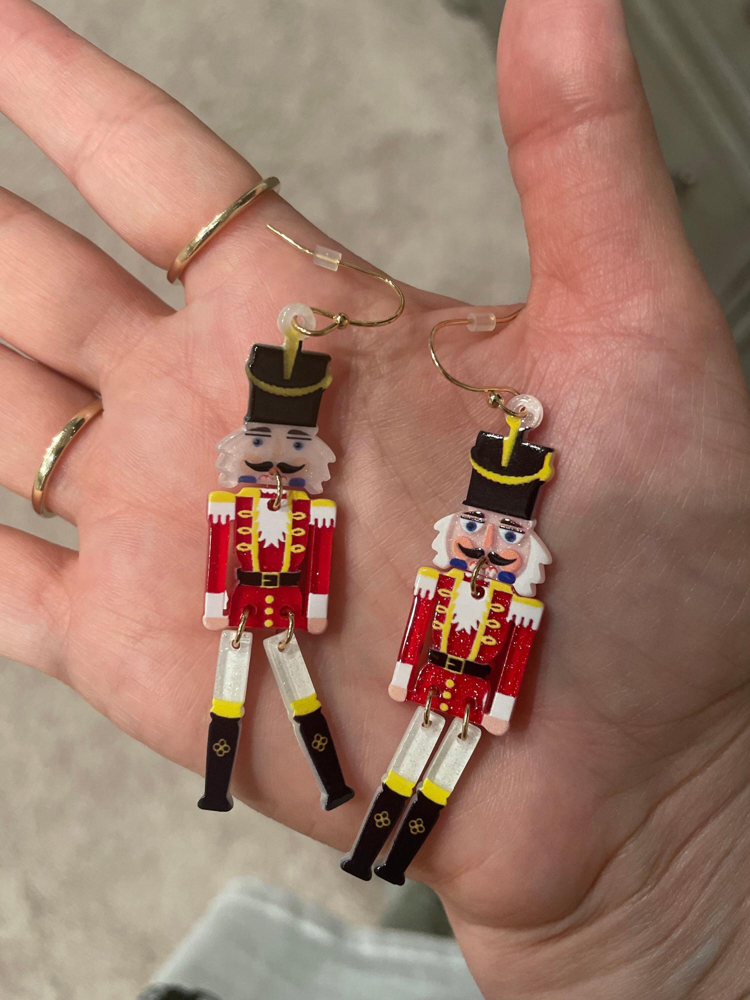 Cute Nutcracker Christmas Earrings | Kawaii Holiday Nutcracker Dangle Earrings | Xmas Gifts | Holiday Earrings Women | Stocking Stuffer