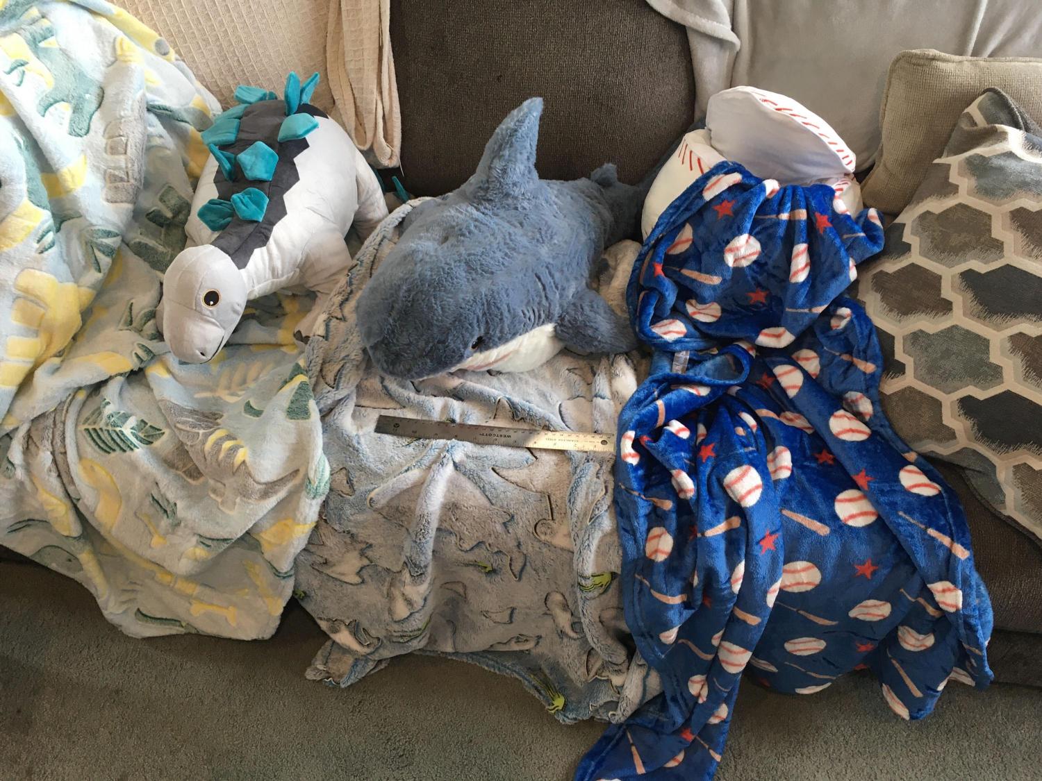 Shark Stuffed Animal with Blanket Inside: 3-in-1 Pillow, Blanket, and Friend - 29" Shark Plush with 60"x40" Glow-in-The-Dark Shark Blanket!