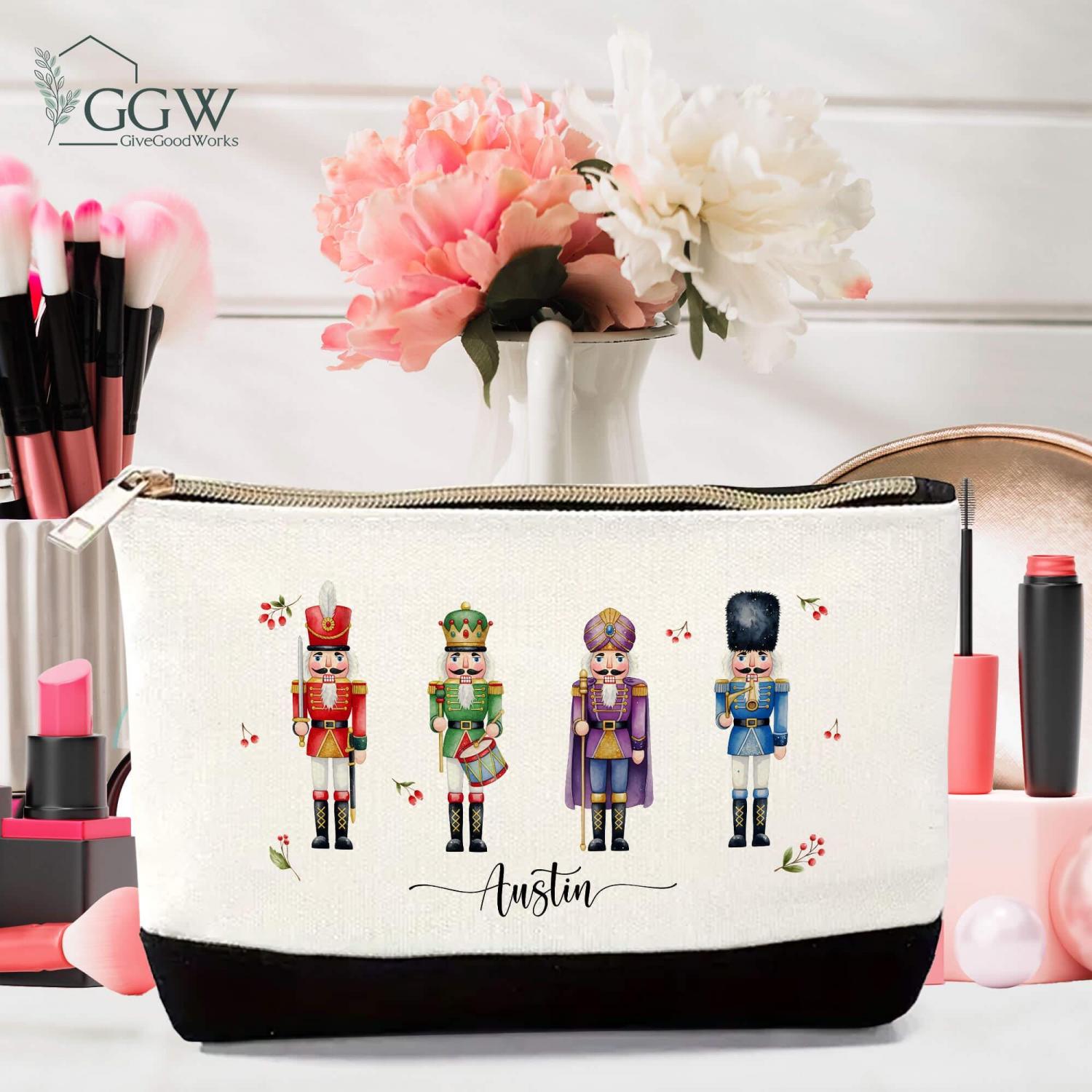 Custom Name Nutcracker Tote Bag, Christmas Nutcracker Tote Bag, Ballet Dancer Gift, Christmas Gift Bag, Vacation Tote Bag, Nutcracker Gifts