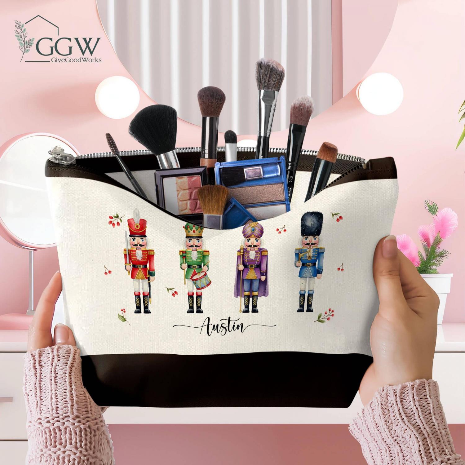 Custom Name Nutcracker Tote Bag, Christmas Nutcracker Tote Bag, Ballet Dancer Gift, Christmas Gift Bag, Vacation Tote Bag, Nutcracker Gifts