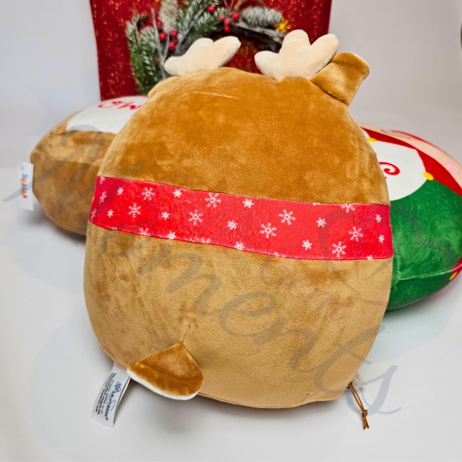 Personalised Reindeer Very First Christmas Squidgy. Custom Festive Xmas Plush. Squishy Mumbles Reindeer Cuddle Teddy. 1st Christmas Keepsake