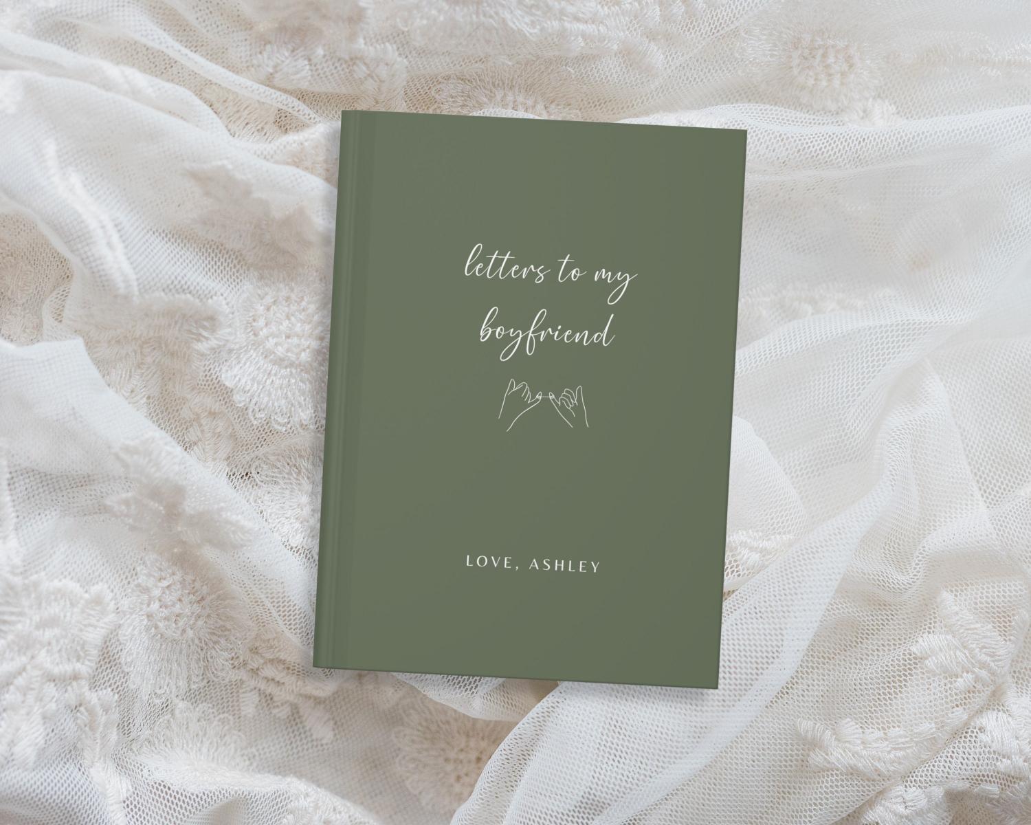 Letters To My Boyfriend Custom Notebook, Dear Boyfriend, Personalized Name Journal Gift From Girlfriend, Custom Dating Anniversary Gifts