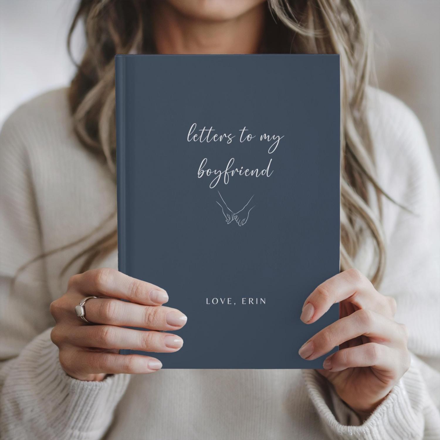 Letters To My Boyfriend Custom Notebook, Dear Boyfriend, Personalized Name Journal Gift From Girlfriend, Custom Dating Anniversary Gifts