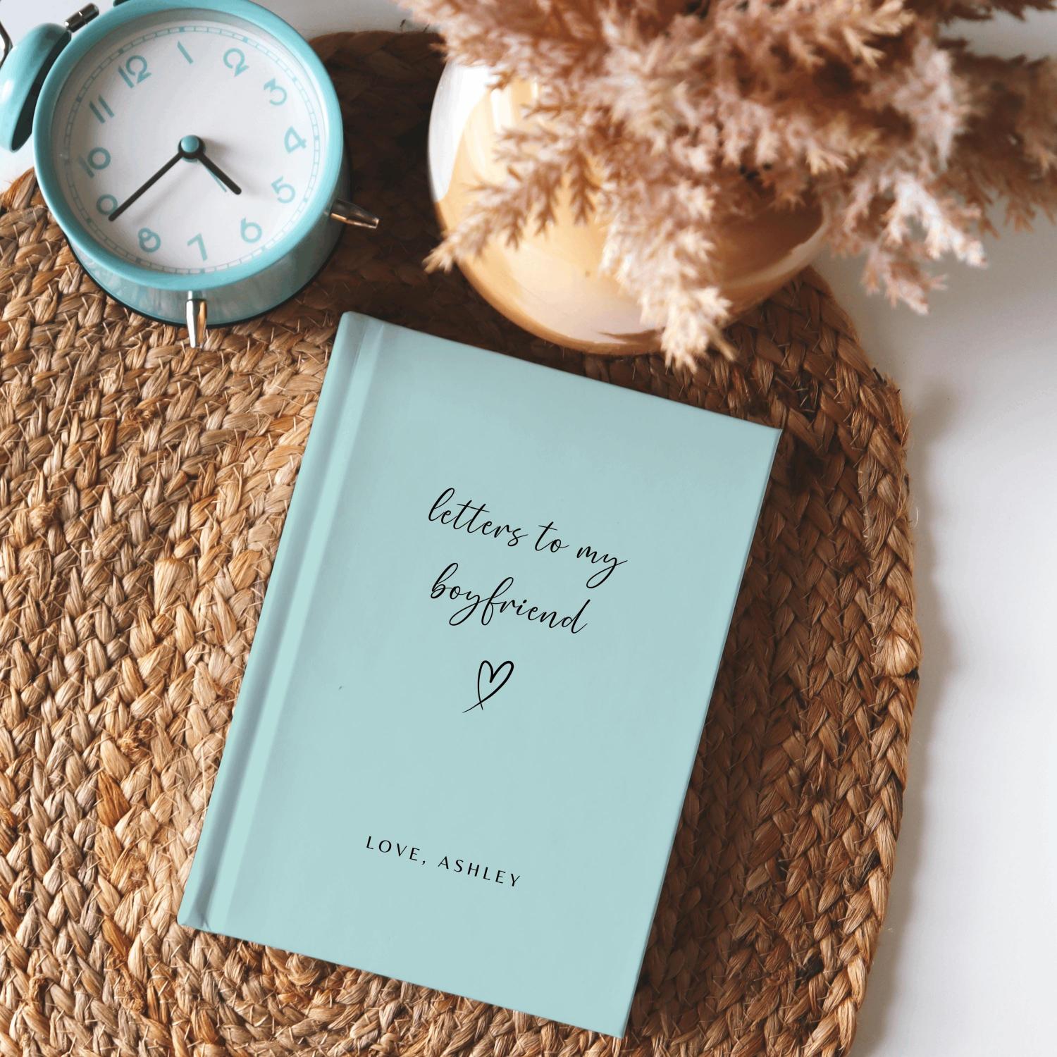 Letters To My Boyfriend Custom Notebook, Dear Boyfriend, Personalized Name Journal Gift From Girlfriend, Custom Dating Anniversary Gifts