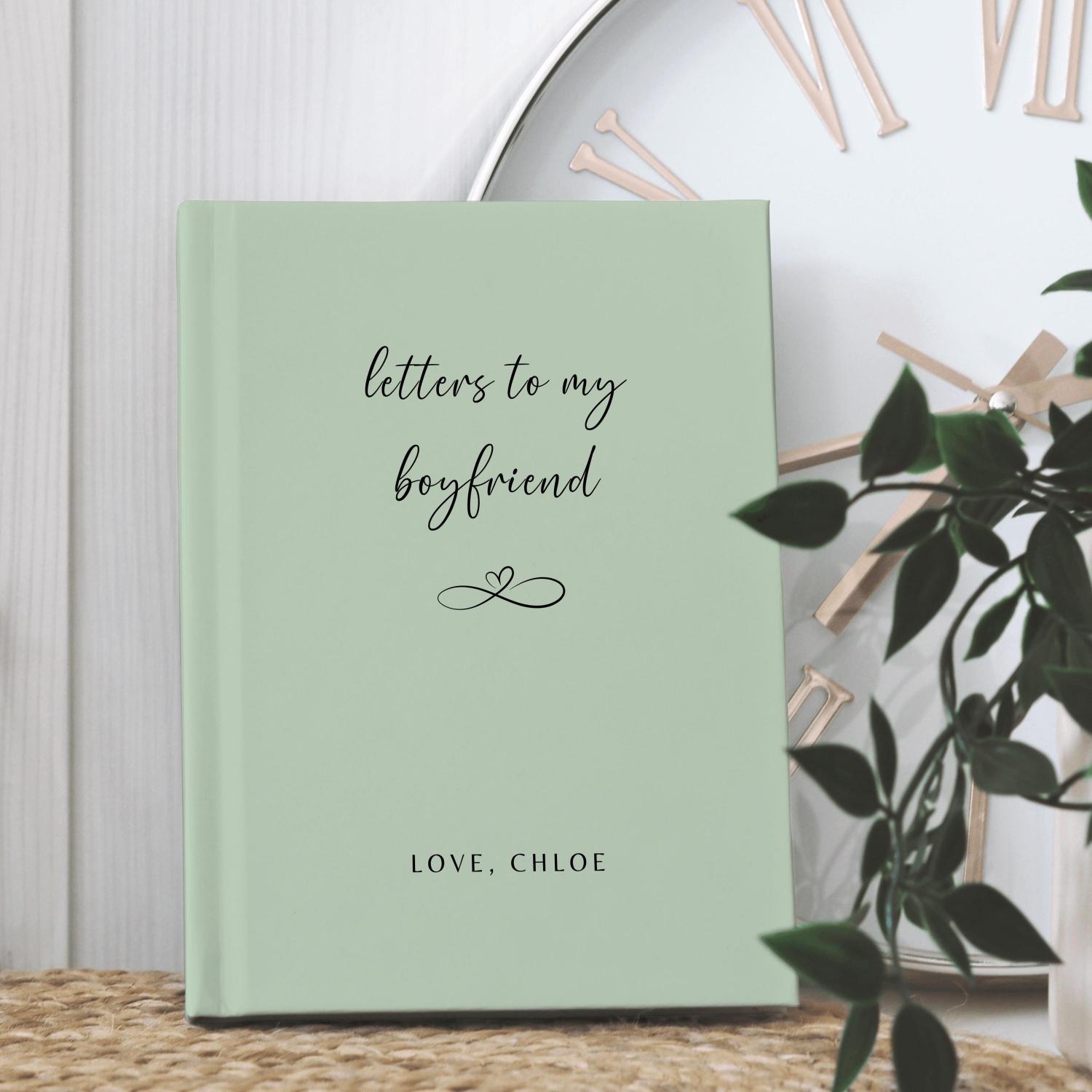 Letters To My Boyfriend Custom Notebook, Dear Boyfriend, Personalized Name Journal Gift From Girlfriend, Custom Dating Anniversary Gifts