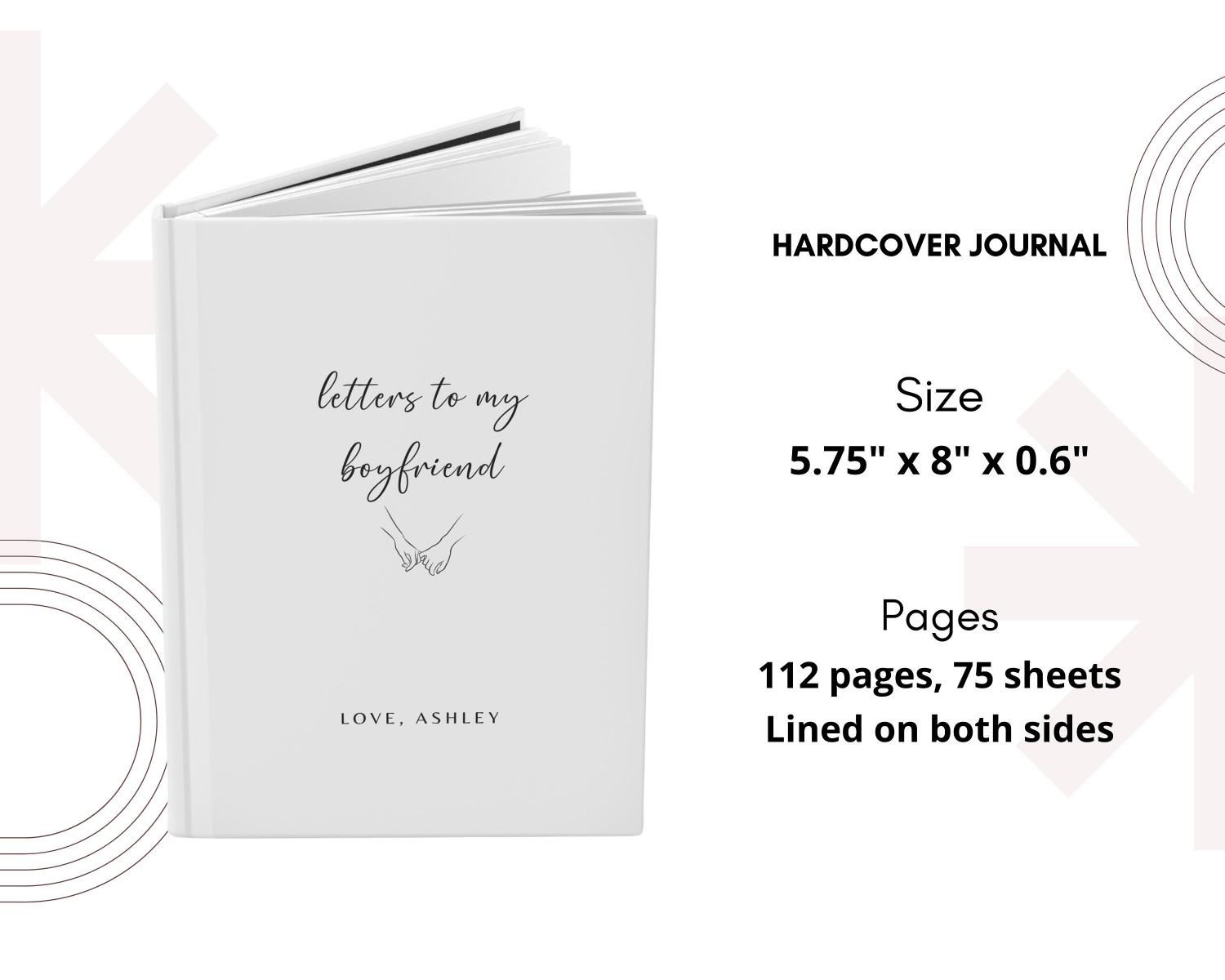 Letters To My Boyfriend Custom Notebook, Dear Boyfriend, Personalized Name Journal Gift From Girlfriend, Custom Dating Anniversary Gifts