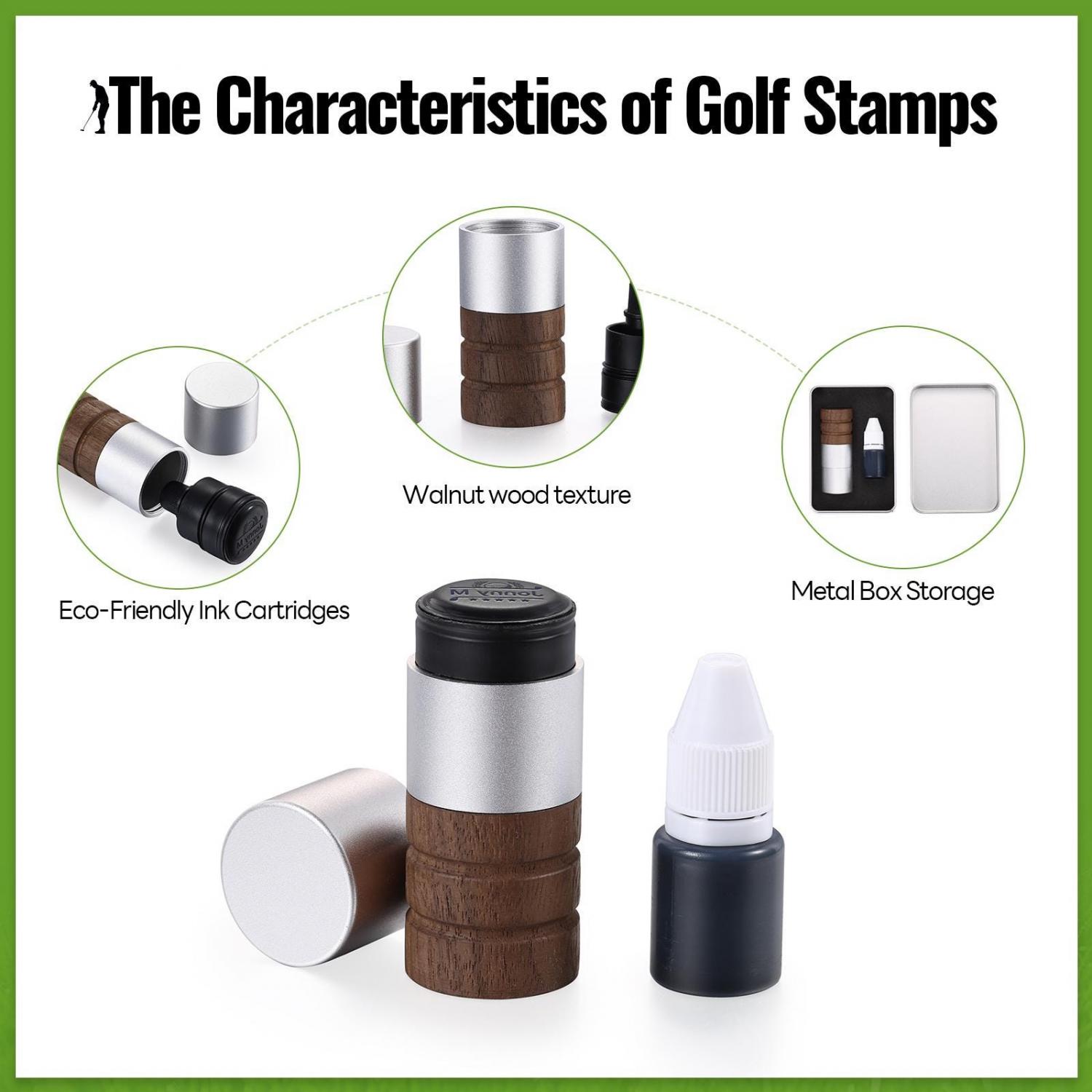 Personalized Golf Ball Stamp • Custom Name Marker with Ball & Ink • Friendship Man Gift