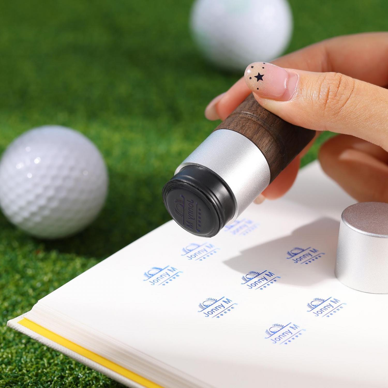 Personalized Golf Ball Stamp • Custom Name Marker with Ball & Ink • Friendship Man Gift