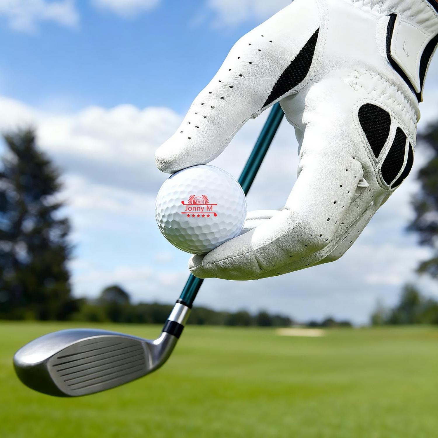 Personalized Golf Ball Stamp • Custom Name Marker with Ball & Ink • Friendship Man Gift