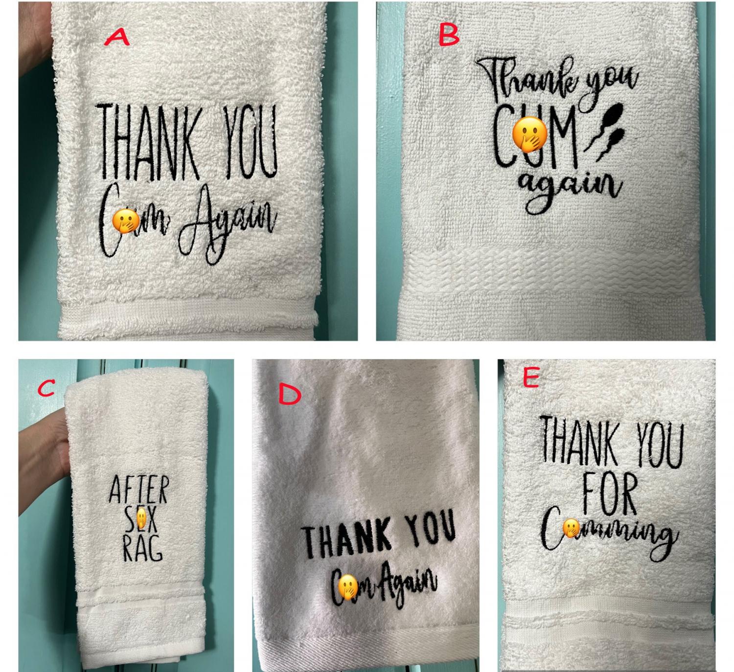 Thank You C*m Again Wash Rag- C*m Towel- Anniversary Gift, Gift For Him, Funny Gift, Valentines Gift