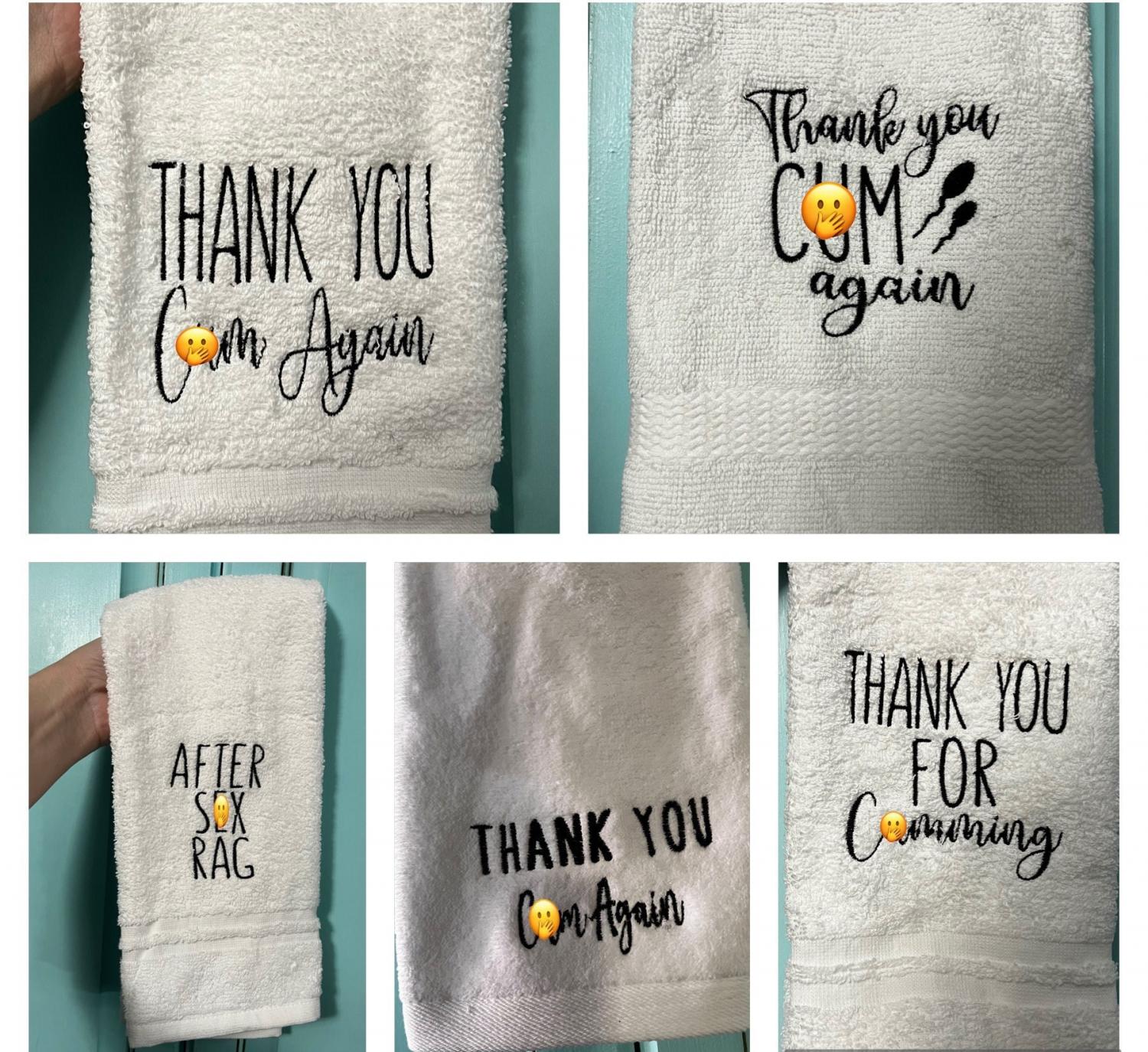 Thank You C*m Again Wash Rag- C*m Towel- Anniversary Gift, Gift For Him, Funny Gift, Valentines Gift
